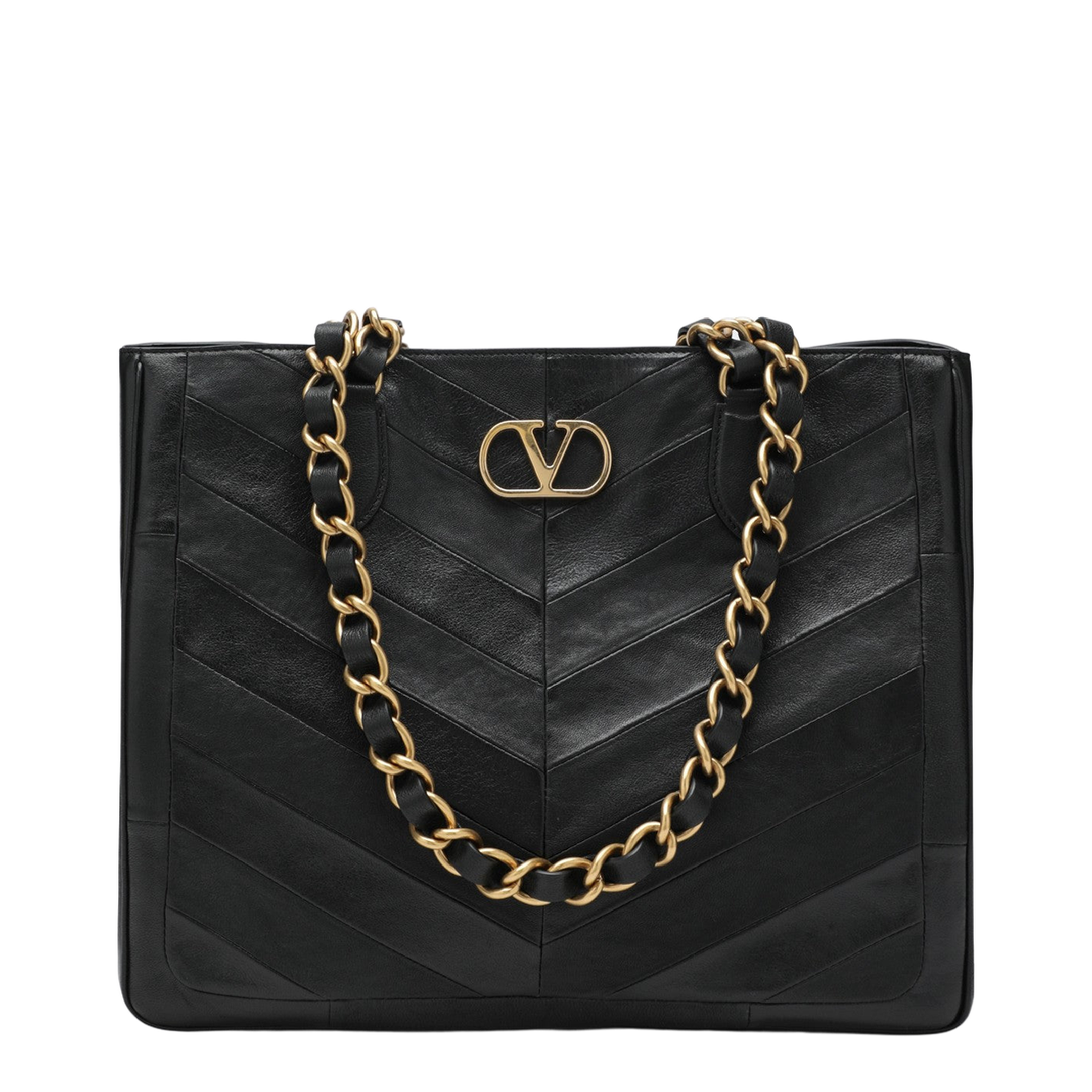 Laseine Medium Nappa Leather Shopping Bag - Black