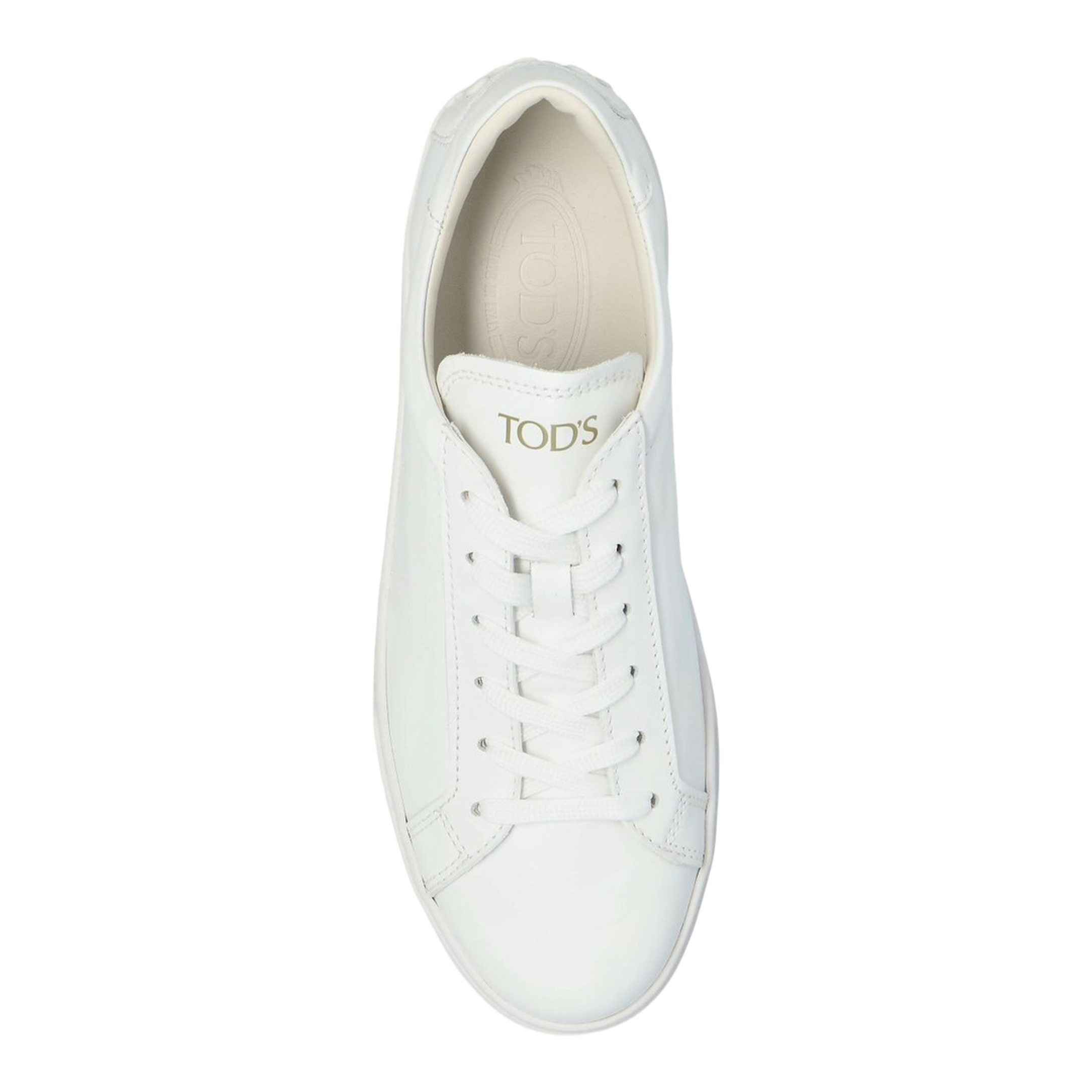 White Front Lace-Up Fastening Round Toe Flat Sole