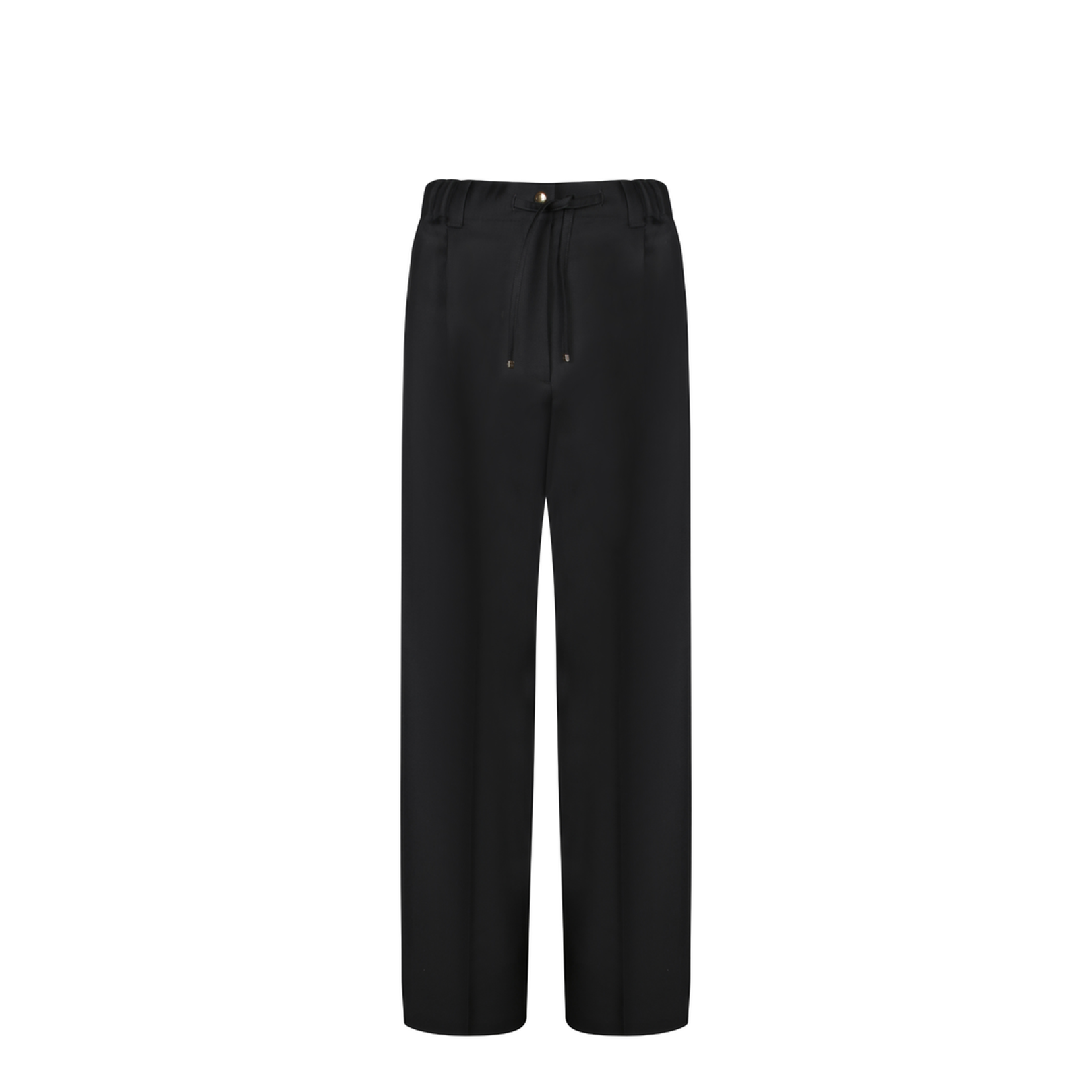 High-waisted Pants with Elastic Waistband and Drawstring