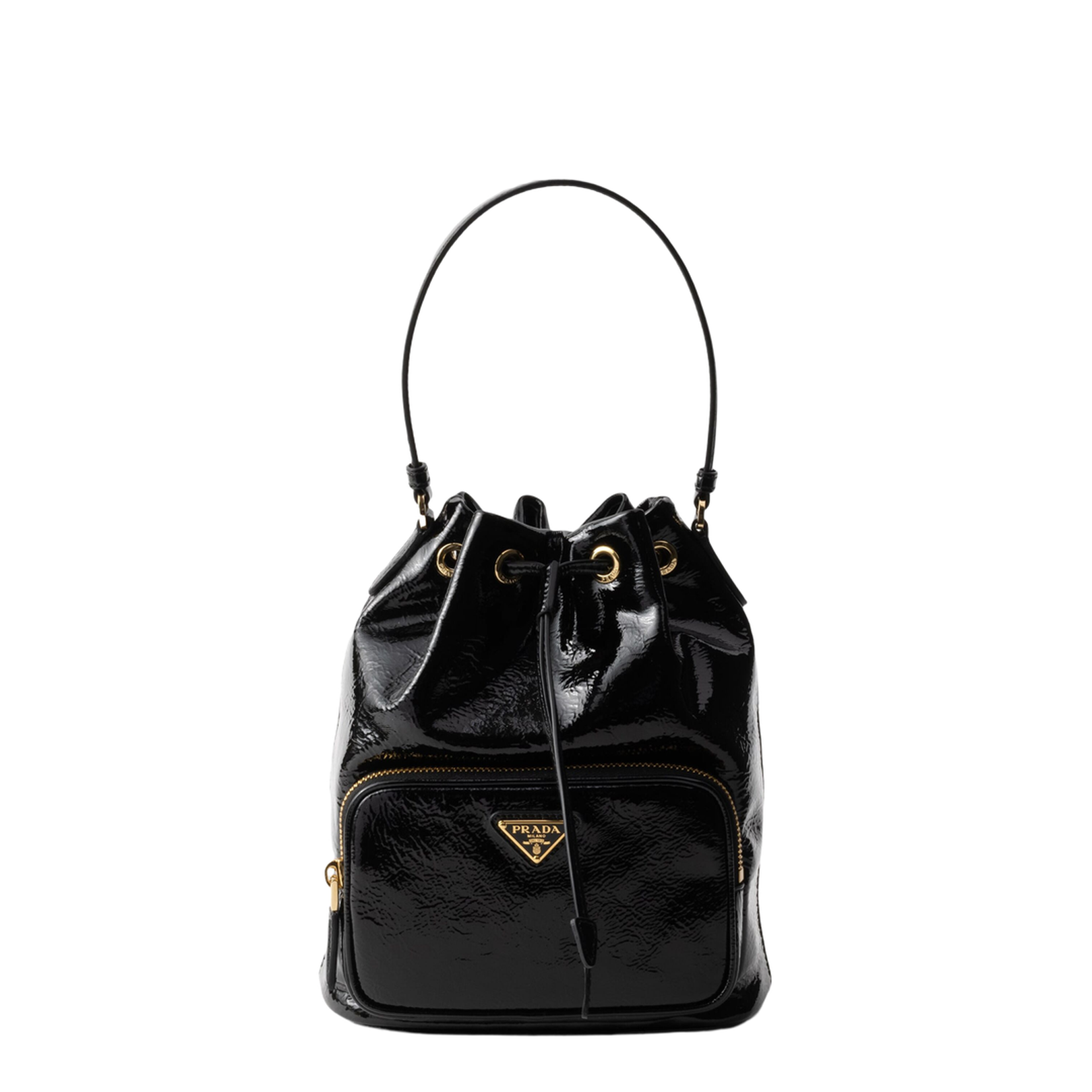 Duet Bucket Bag in Black Naplak