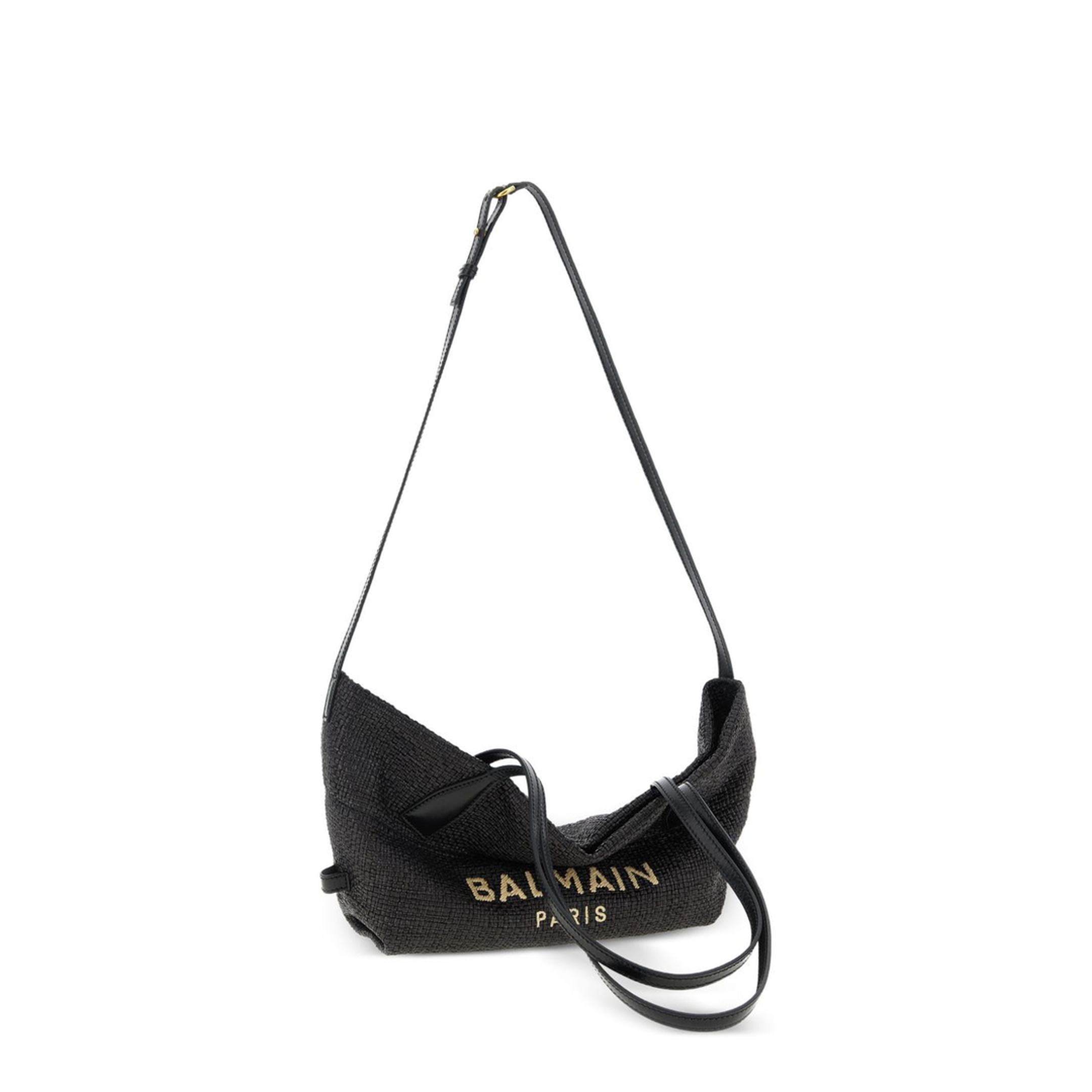 Small Track Tote Bag Raffia Black