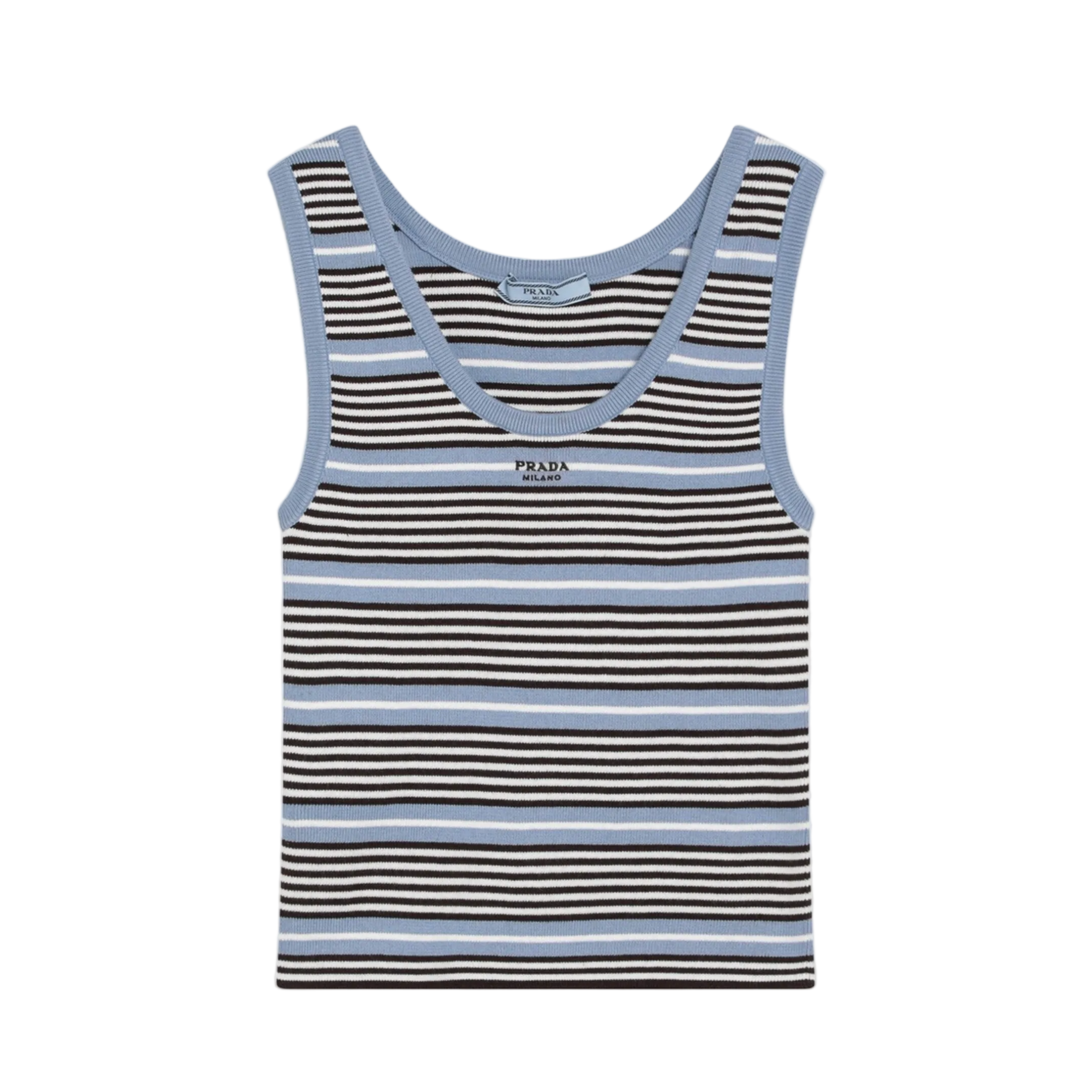 Light Blue and White Striped Tank Top
