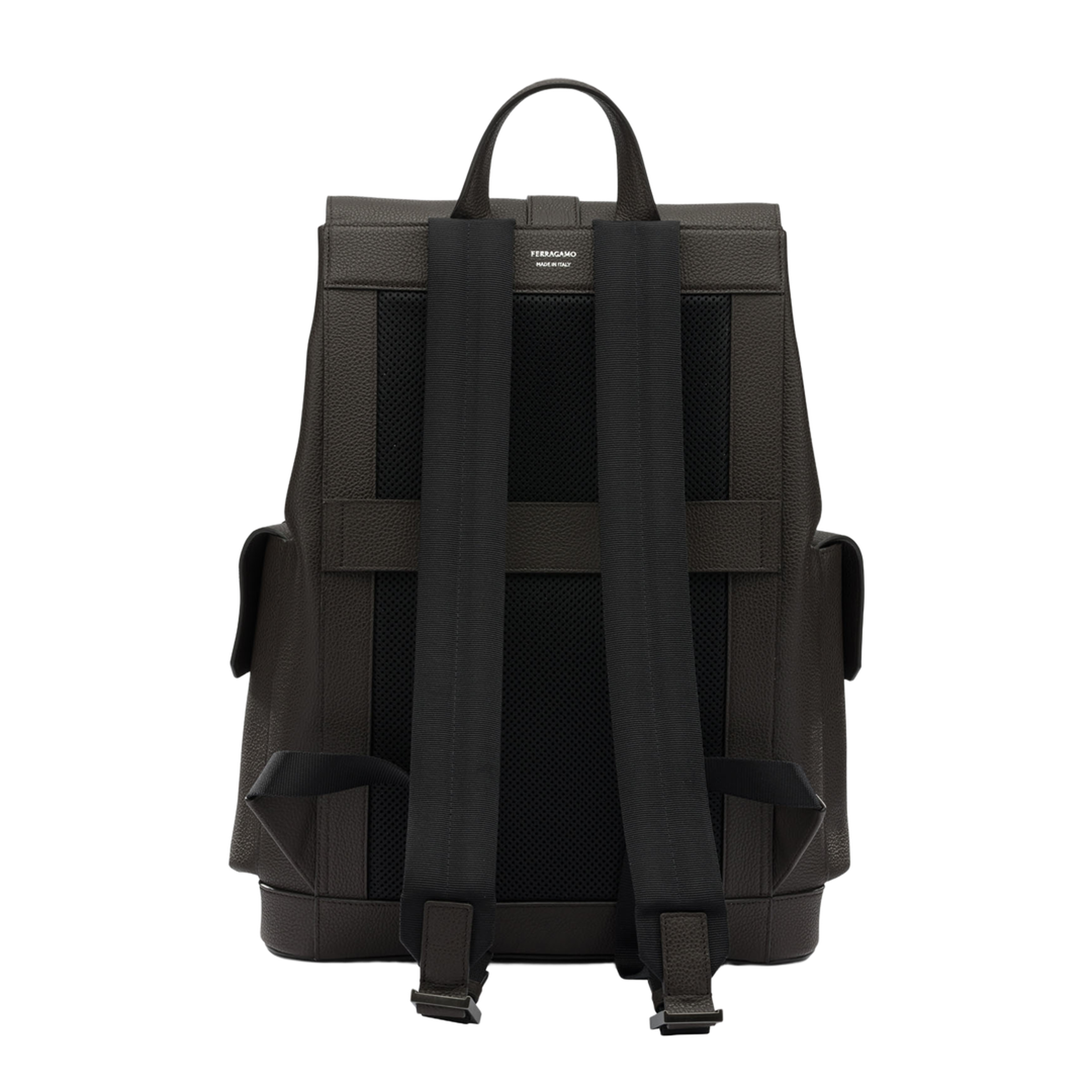 Double Pocket Leather Backpack