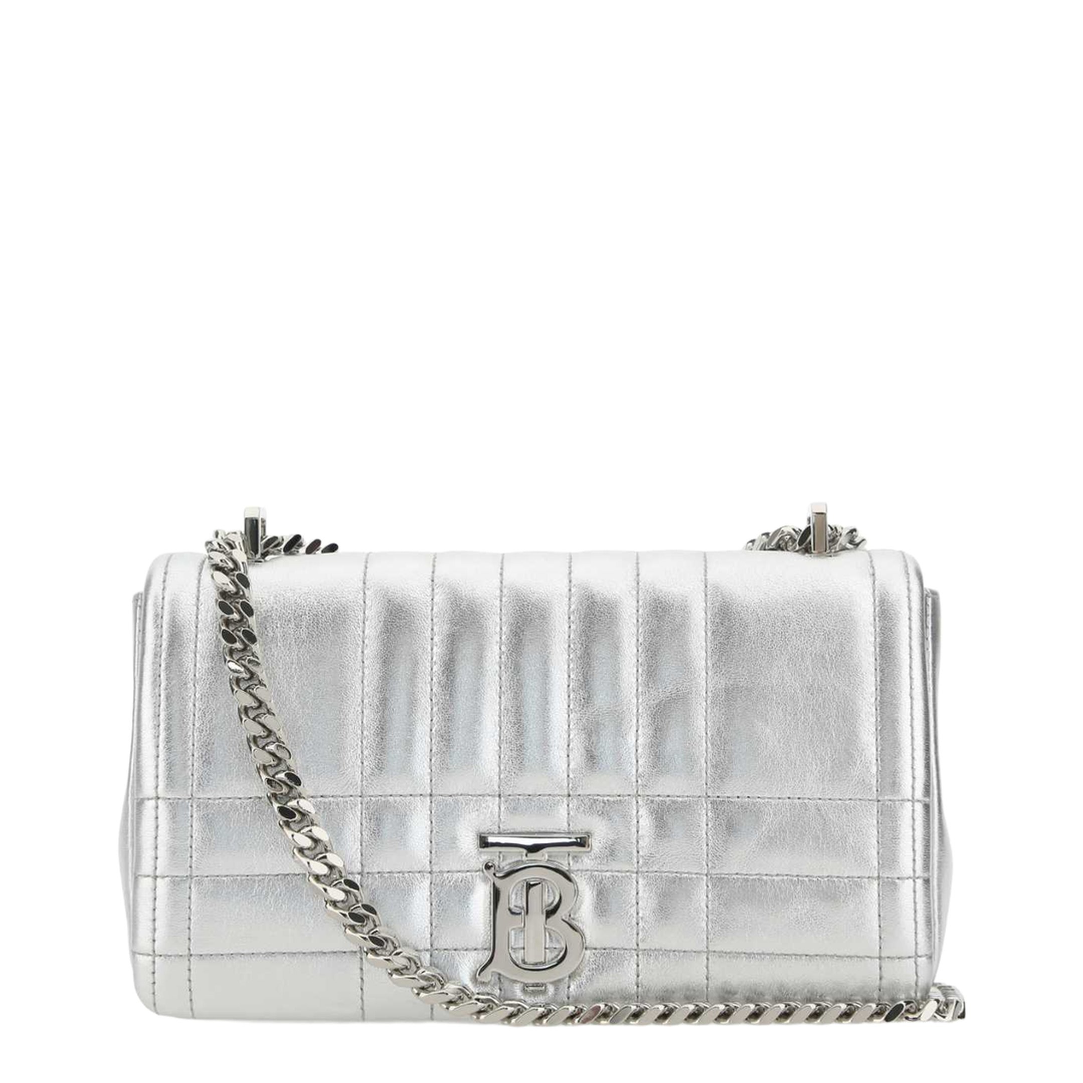 Silver Nappa Leather Small Lola Shoulder Bag