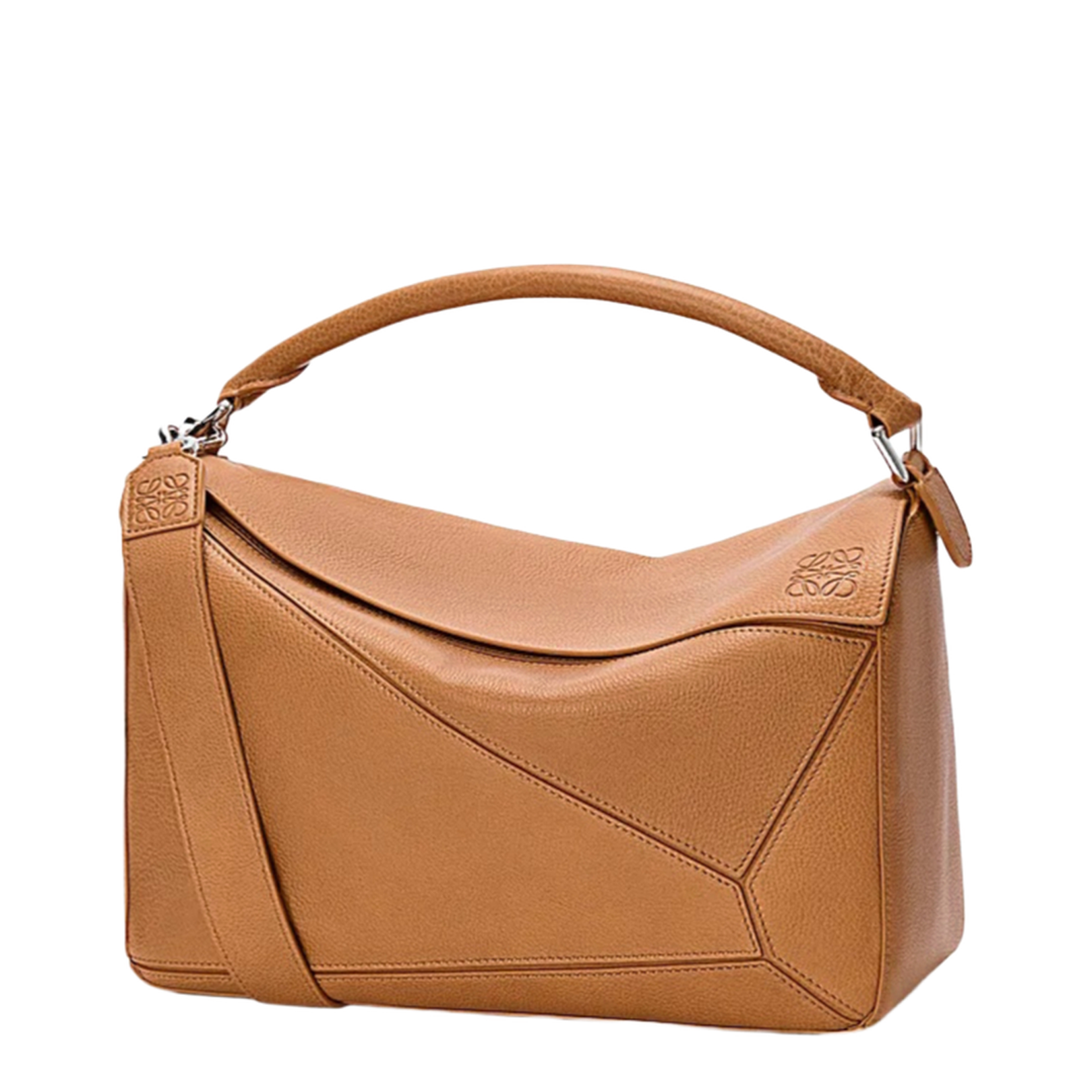 Large Puzzle Bag in Supple Grained Calfskin Brown