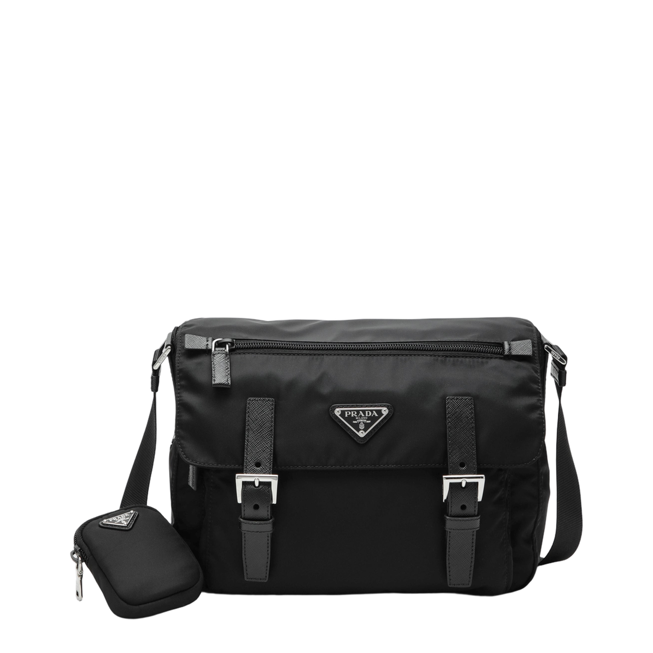 Re-Nylon Medium Nylon Shoulder Bag - Black