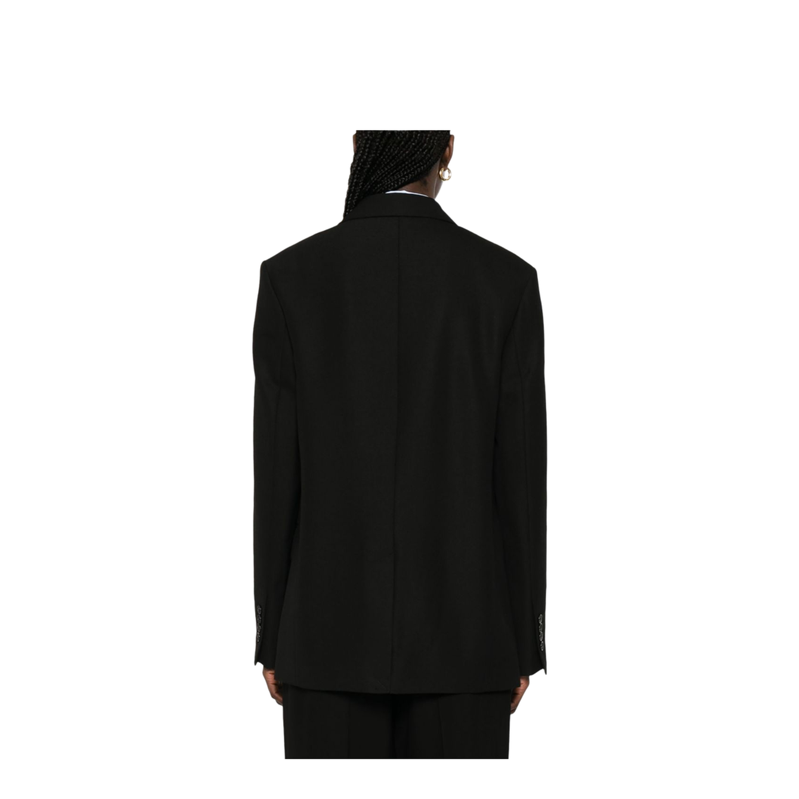 Wool Blend Single-Breasted Blazer Jacket