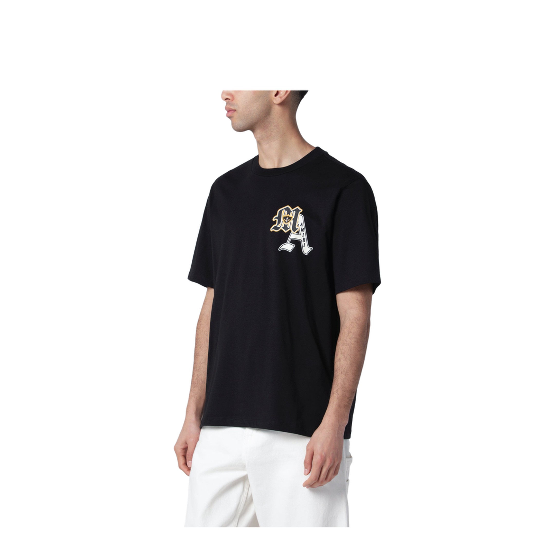 Black Varsity Patch Cotton T-Shirt