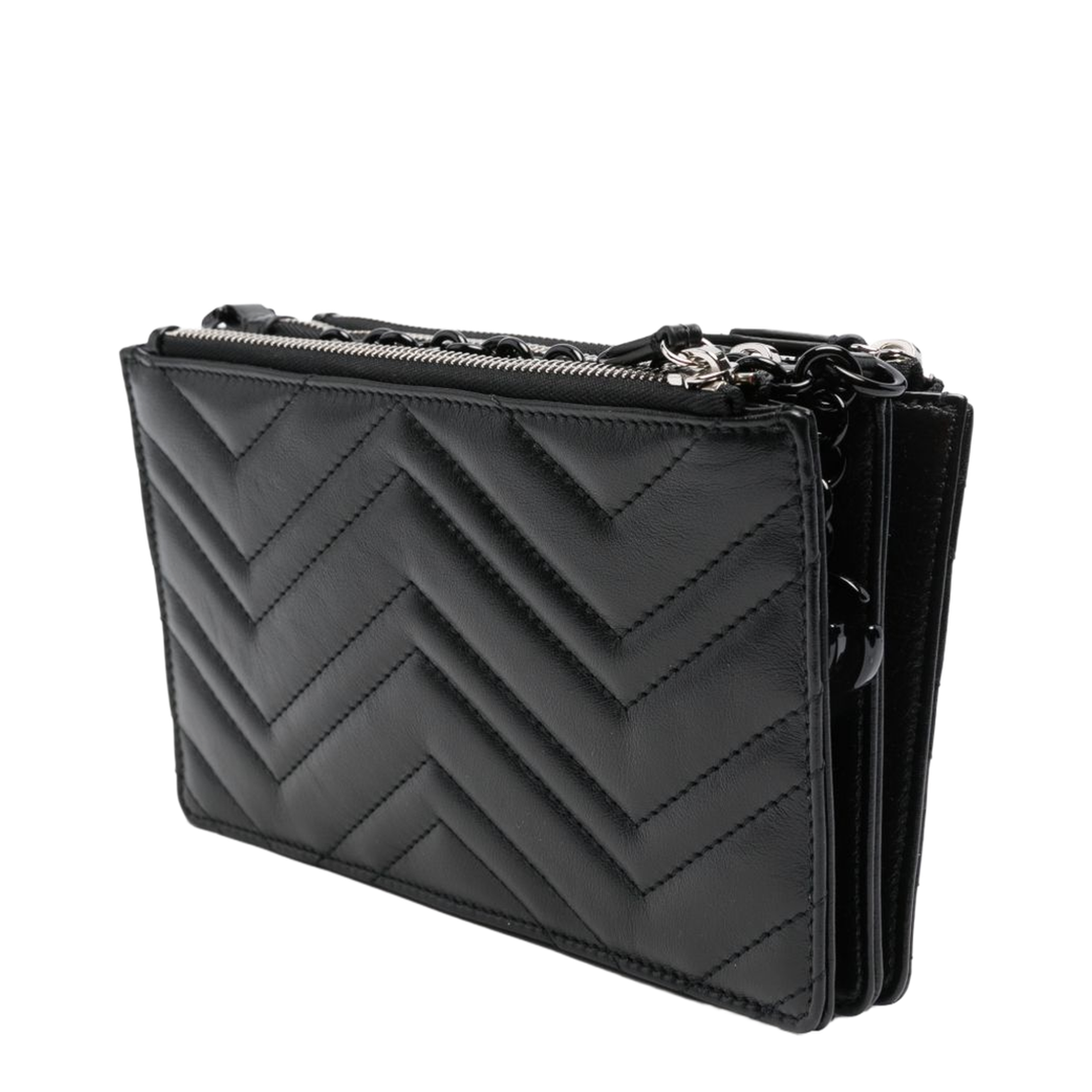 GG Marmont Mini Calfskin Leather Shoulder Bag - Black