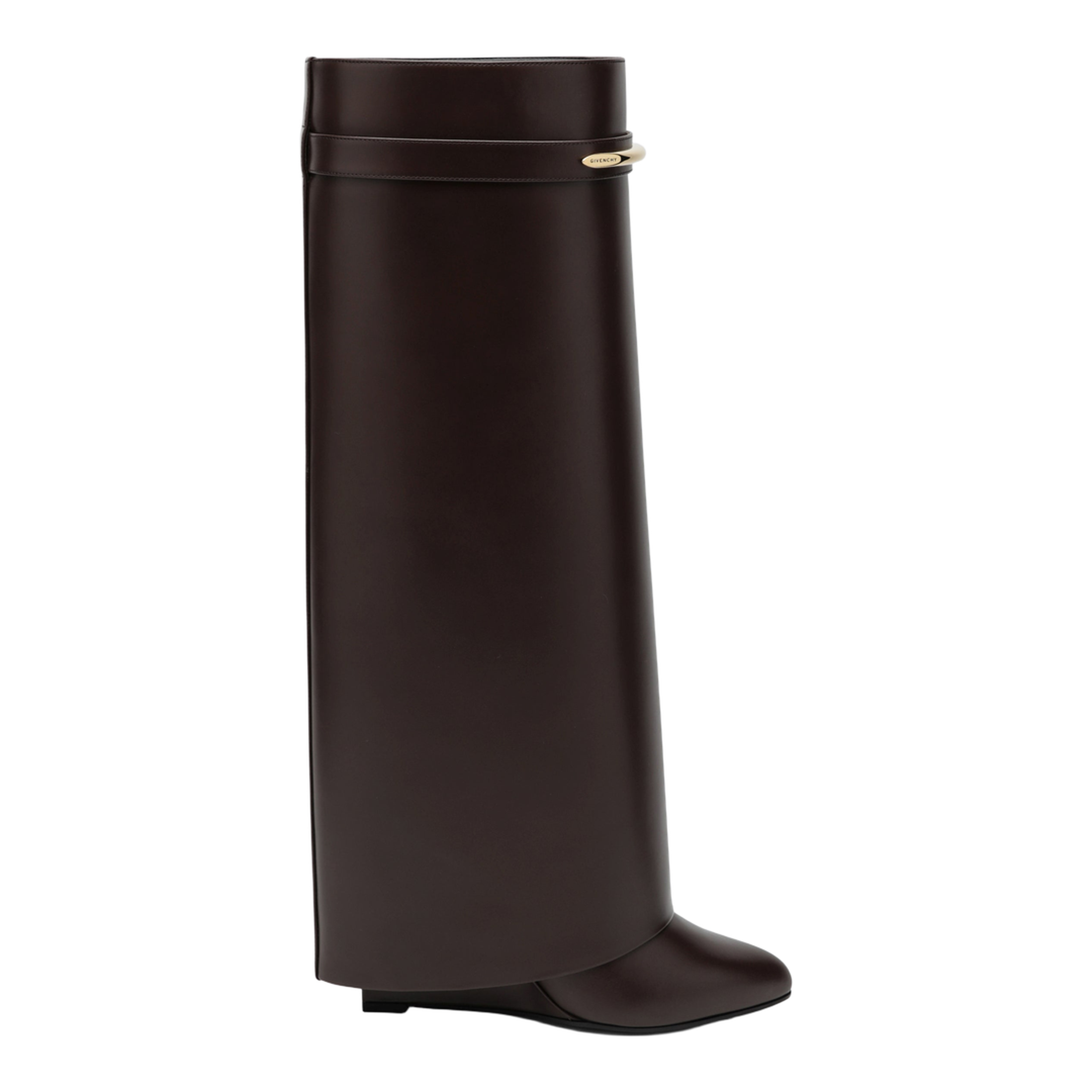 MAYFEYR - Givenchy - Shark Pinch Leather Boots In Ebony Brown - BE703XE1J7202