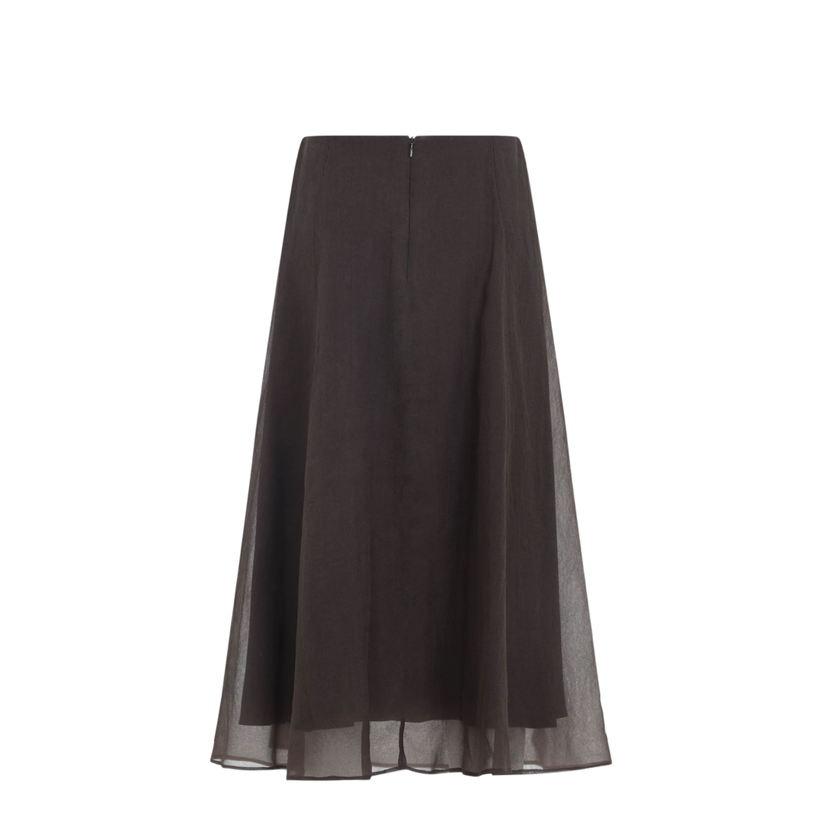 Dark Brown Layered Long Skirt