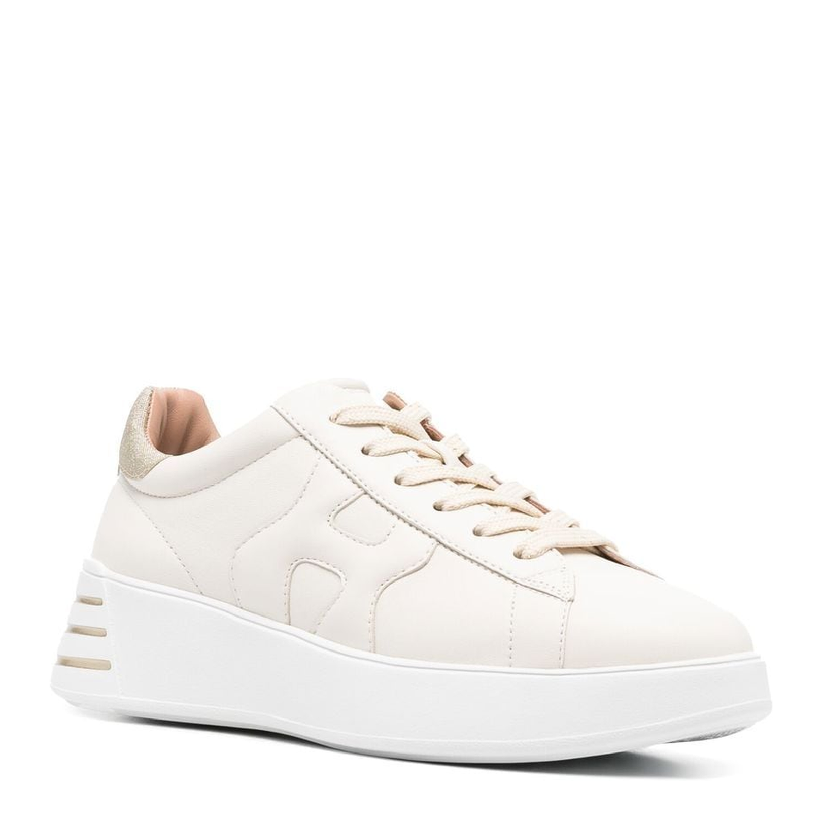 Glitter-Detail Leather Sneakers