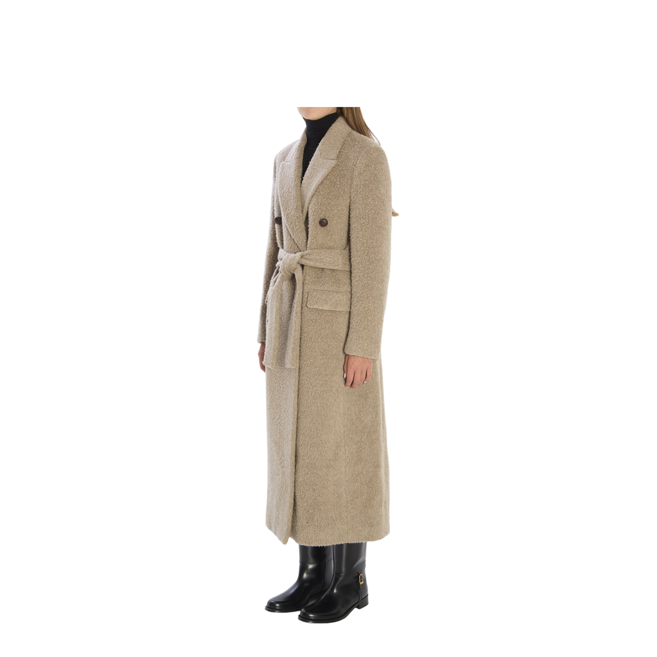 Greige Double-Breasted Coat