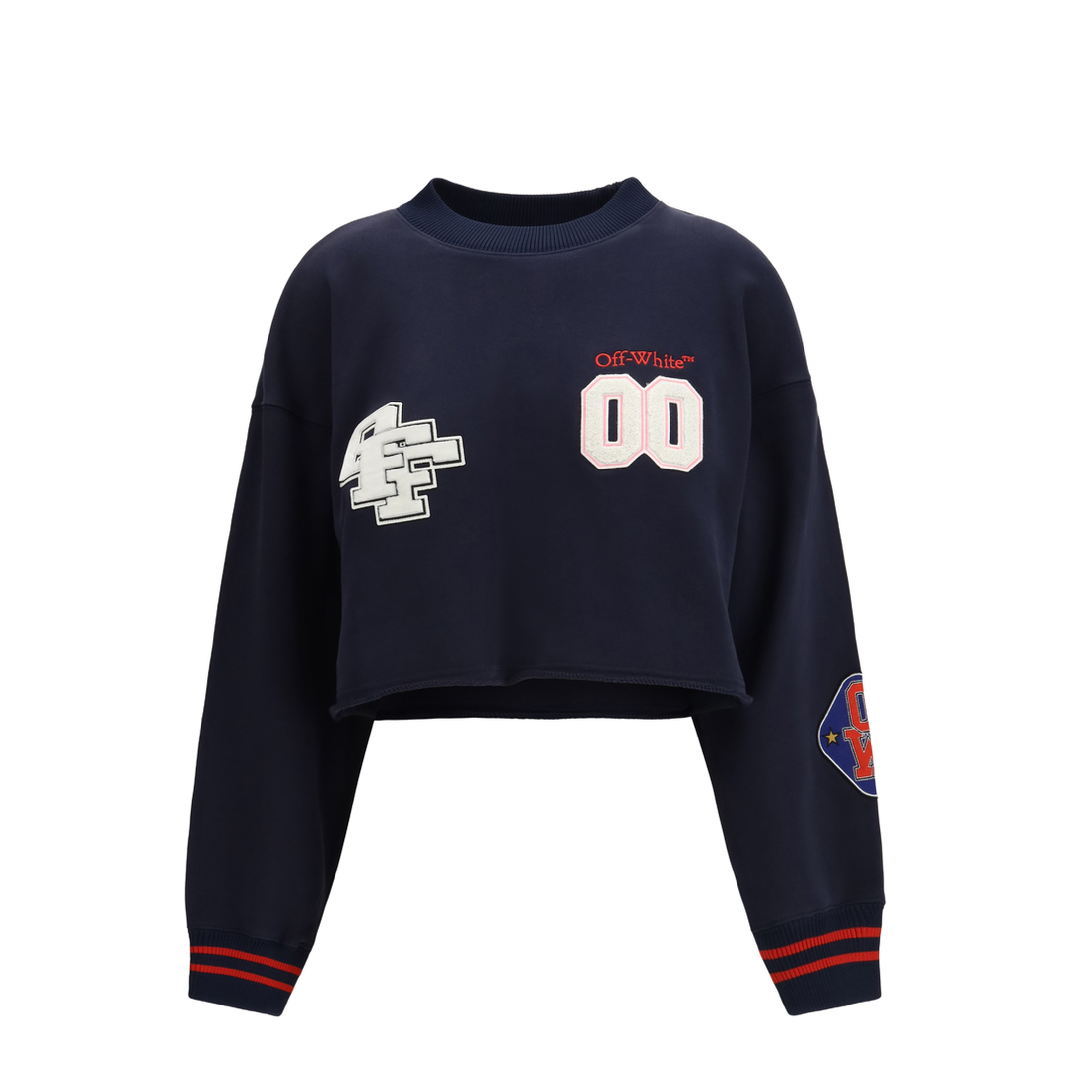 MAYFEYR - Off-White - Royal Patch Cropped Sweatshirt - 2BA07ES26FLE001