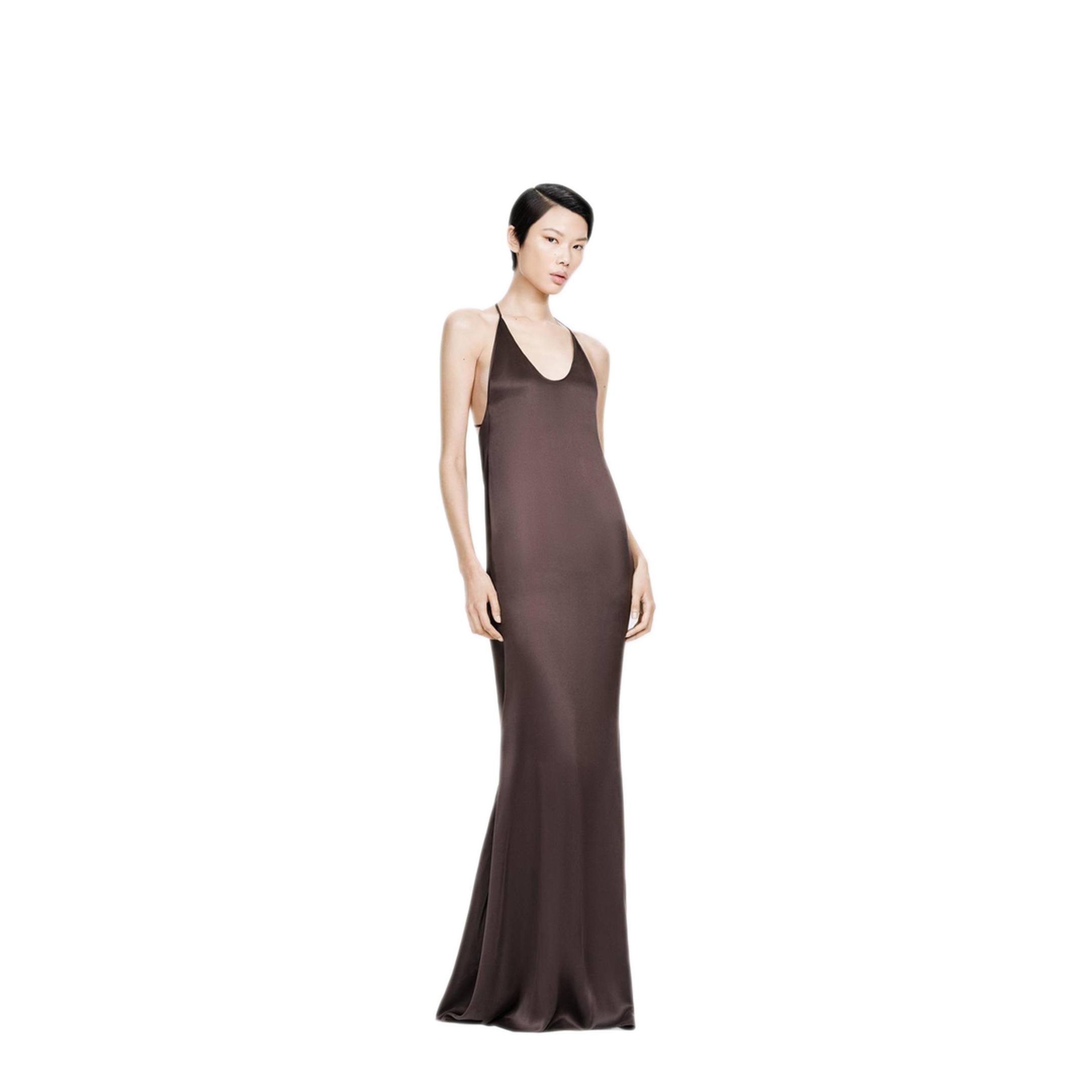 MAYFEYR - Tom Ford - Peach-Feel Silk Satin Halterneck Evening Dress - AB3711FAX1720EDB