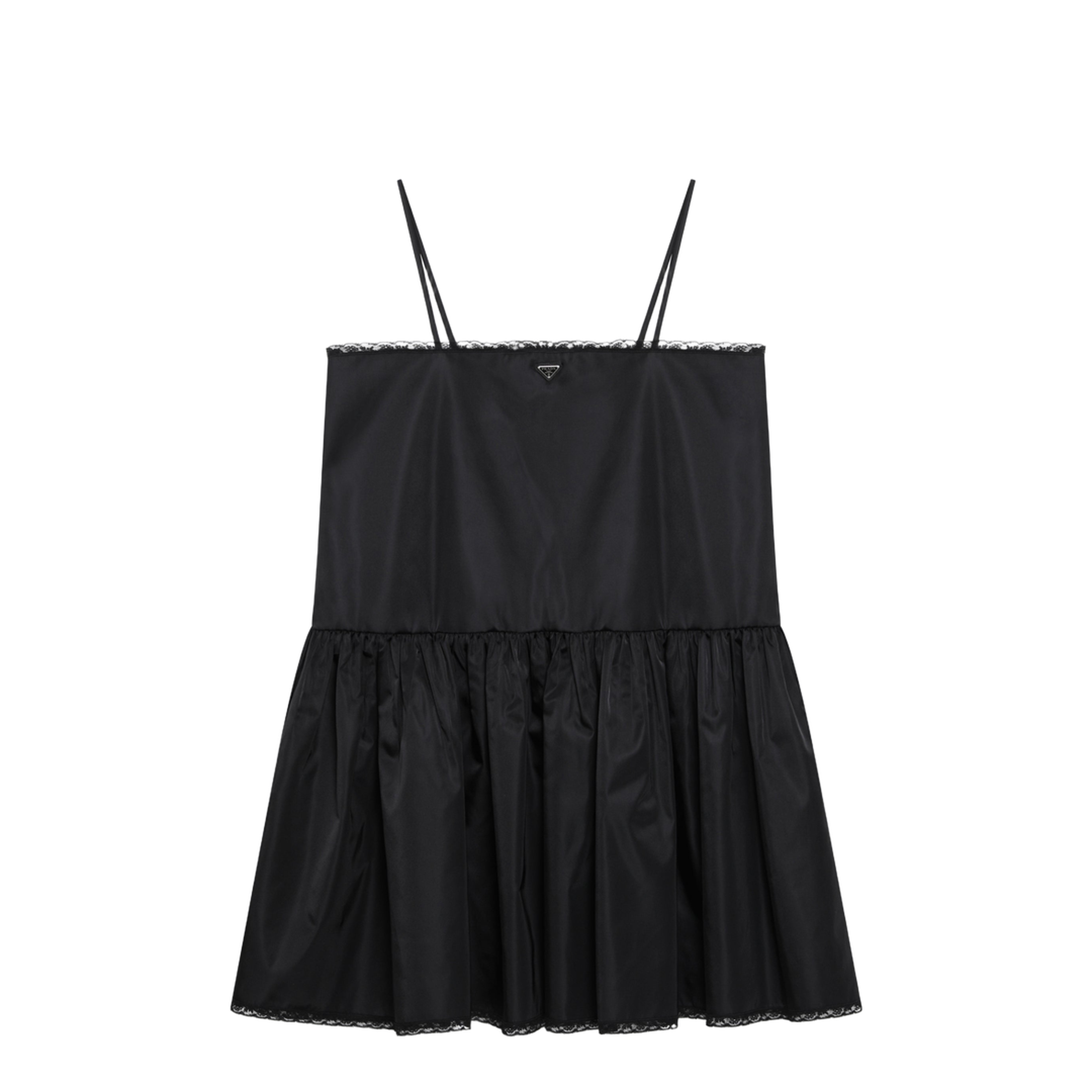 MAYFEYR - Prada - Black Mini Dress In Re-Nylon And Lace - 230751OOO1WQ8F0002