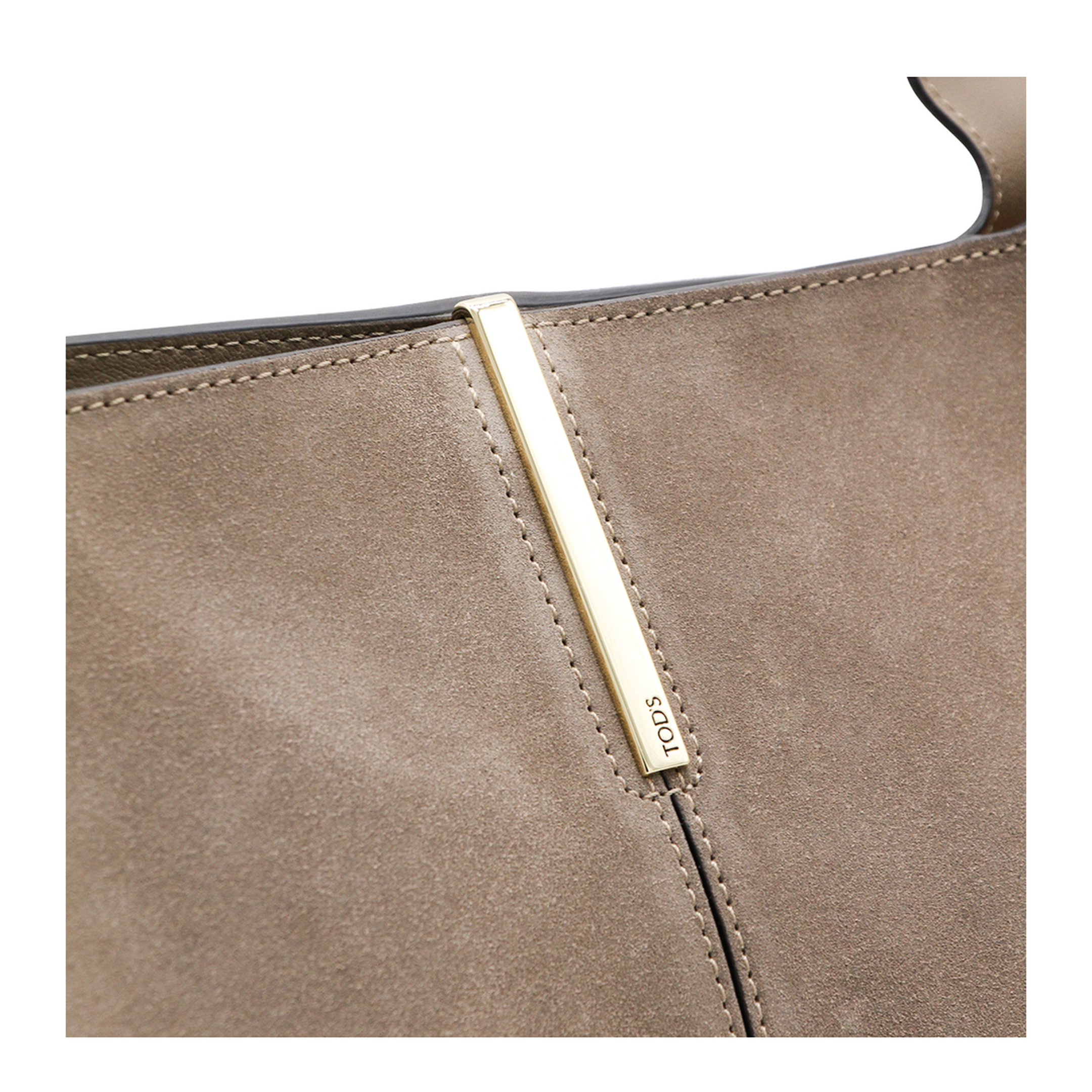 Medium Small Suede Shopping Bag - Beige