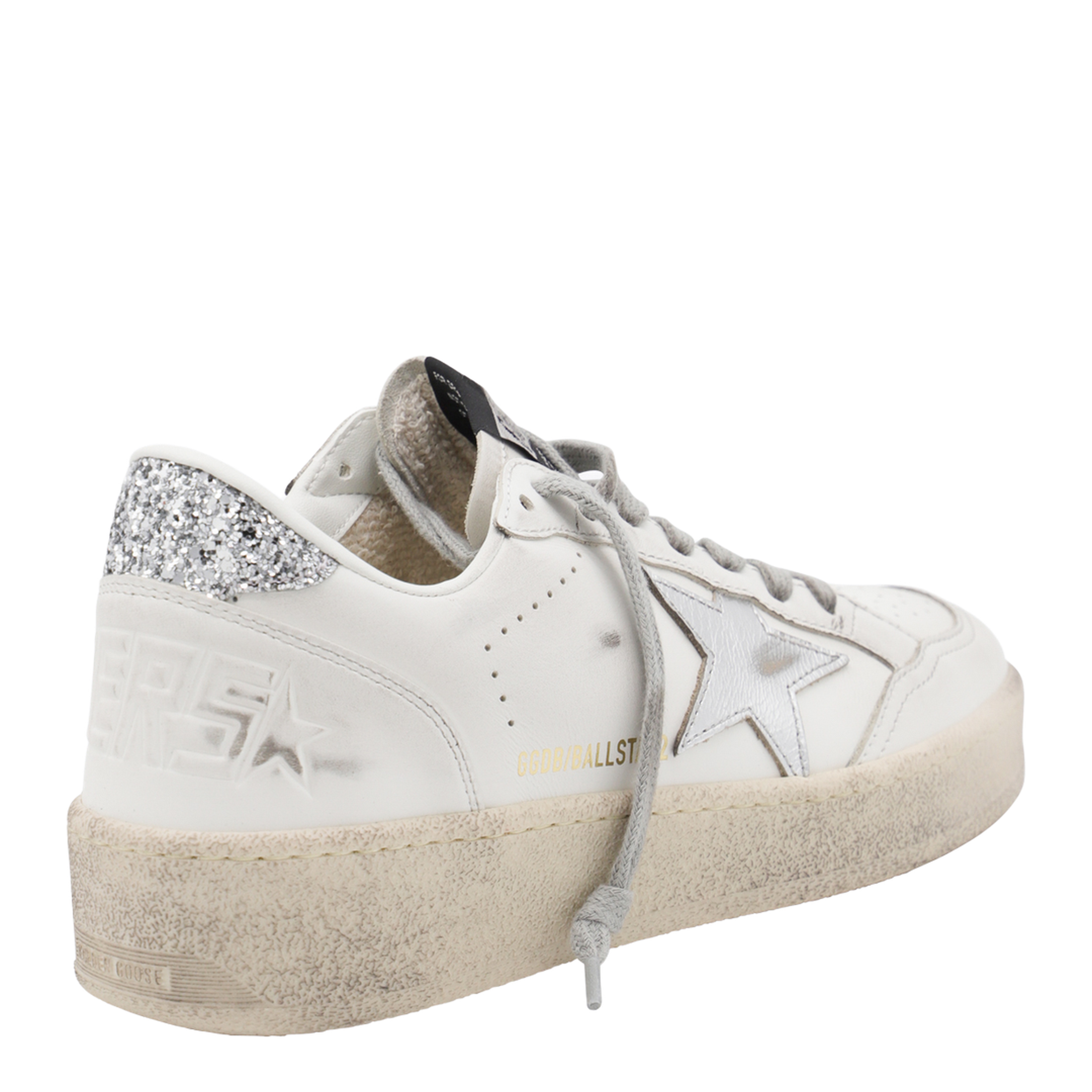 Ball Star with Silver Leather Star and Silver Glitter