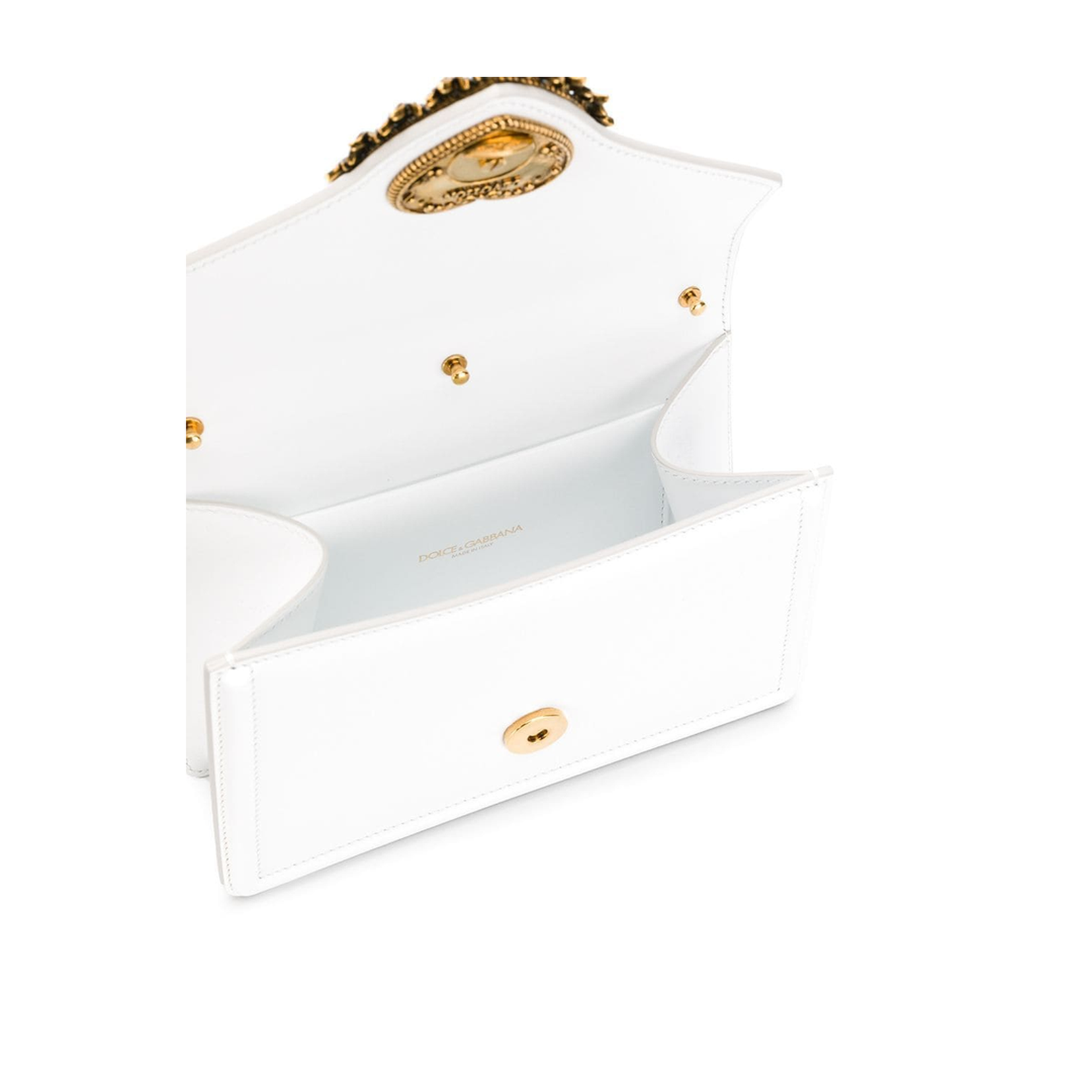 Small Smooth Calfskin Devotion Bag in White