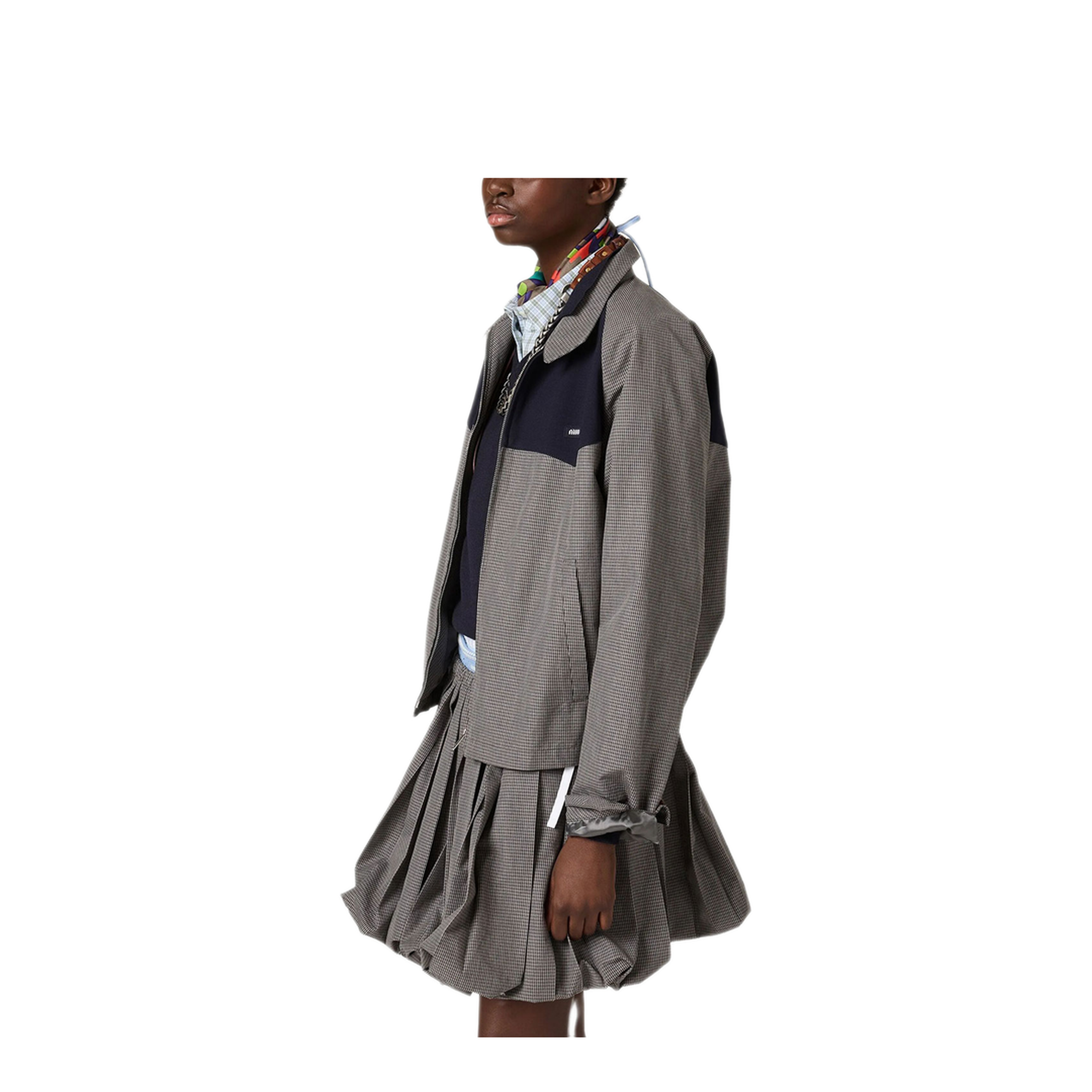 MAYFEYR - MIUMIU - Gingham Check Blouson Jacket - ML1501SOOO19OSF0031