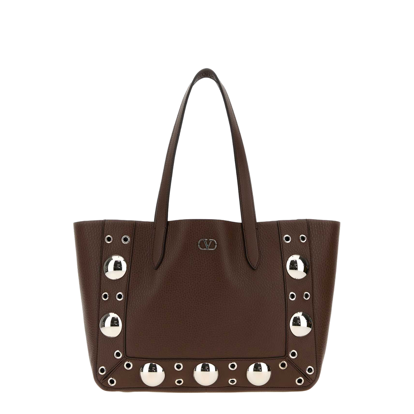 Brown Leather Small Shopping Bag