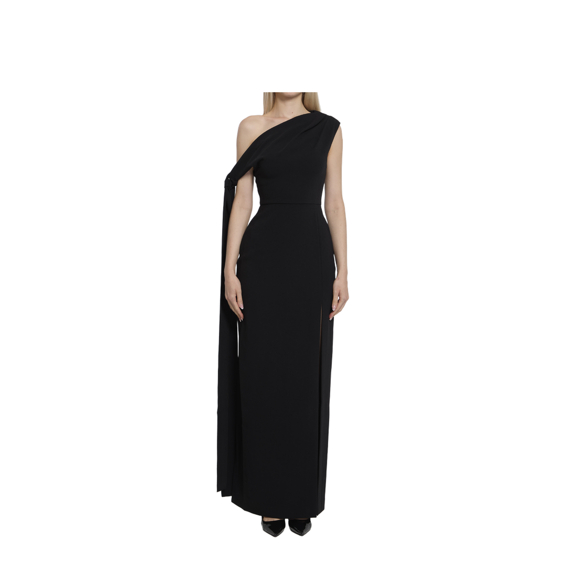 Black Side Split Sleeveless Maxi Length Dress