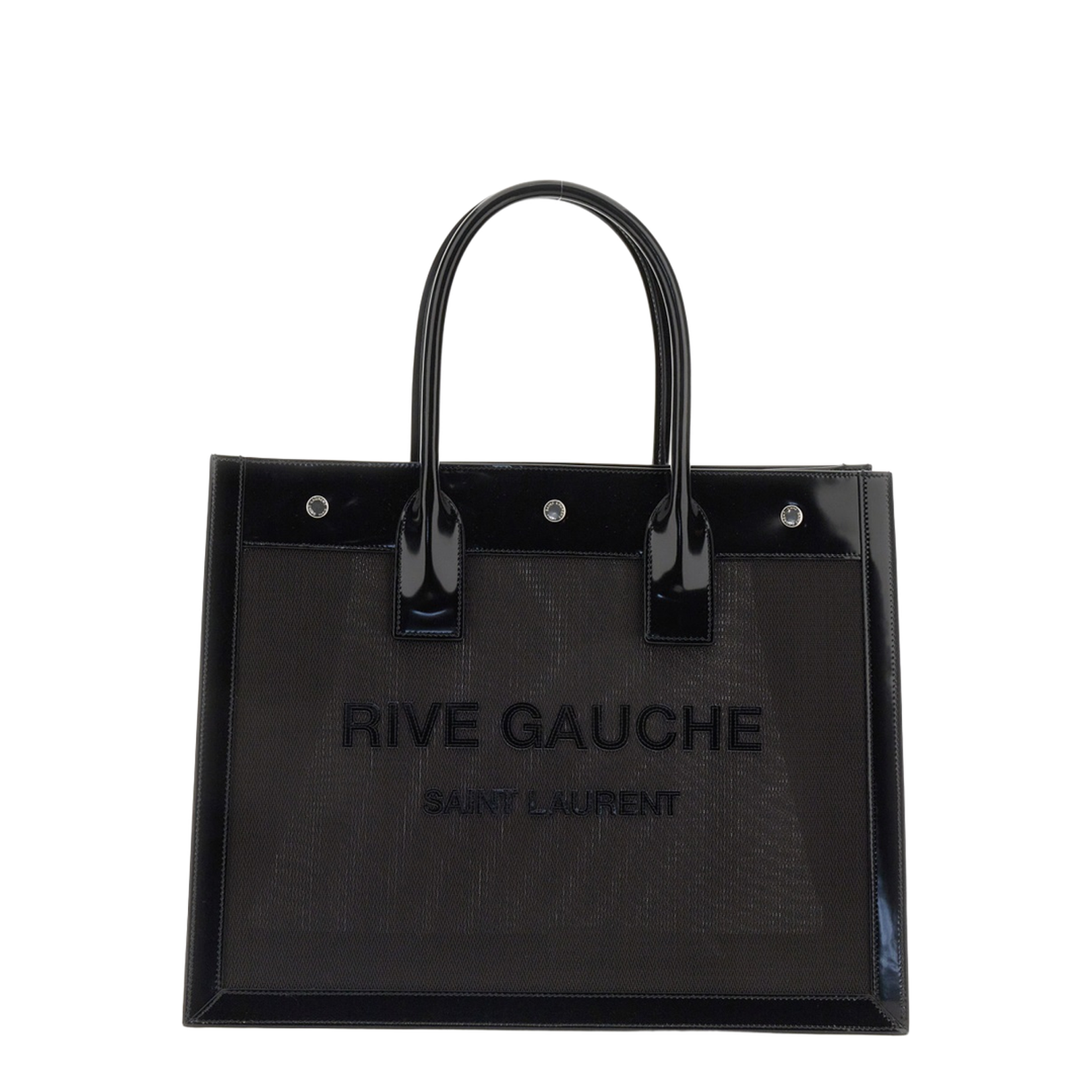 Rive Gauche Small Canvas Top Handle Bags - Black