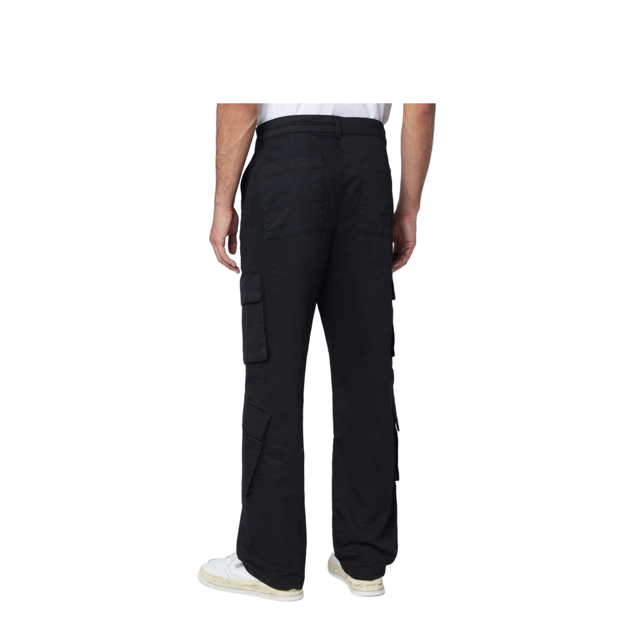 Black Cotton Cargo Trousers
