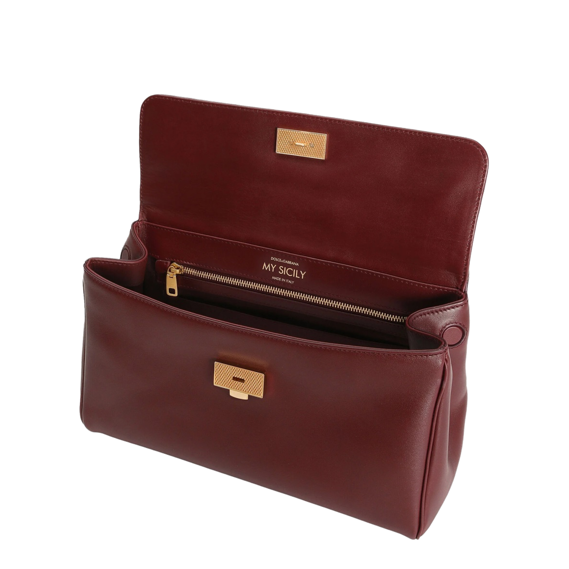 Sicily Handbag in Burgundy Leather