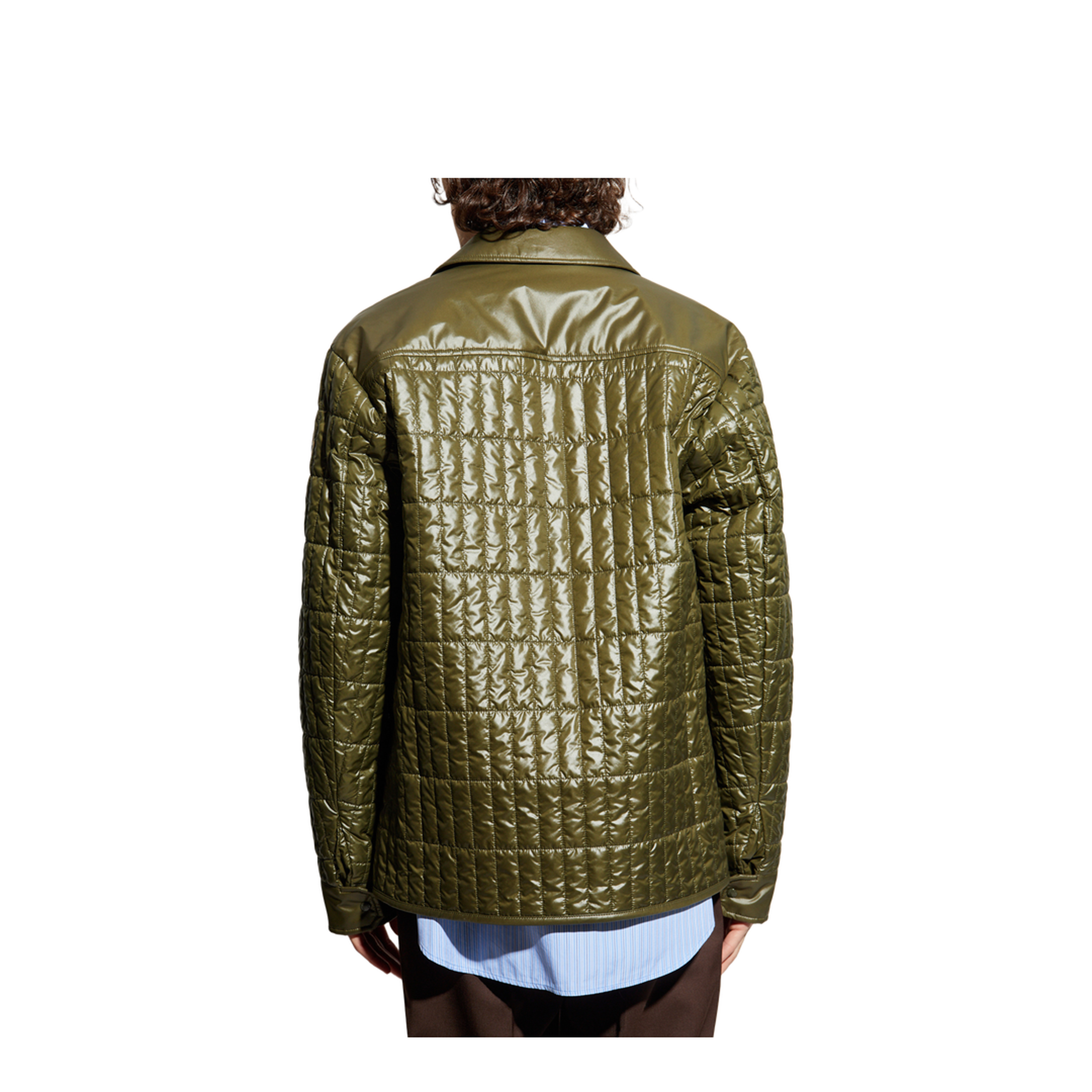Olive Green Madiere Padded Shirt Jacket