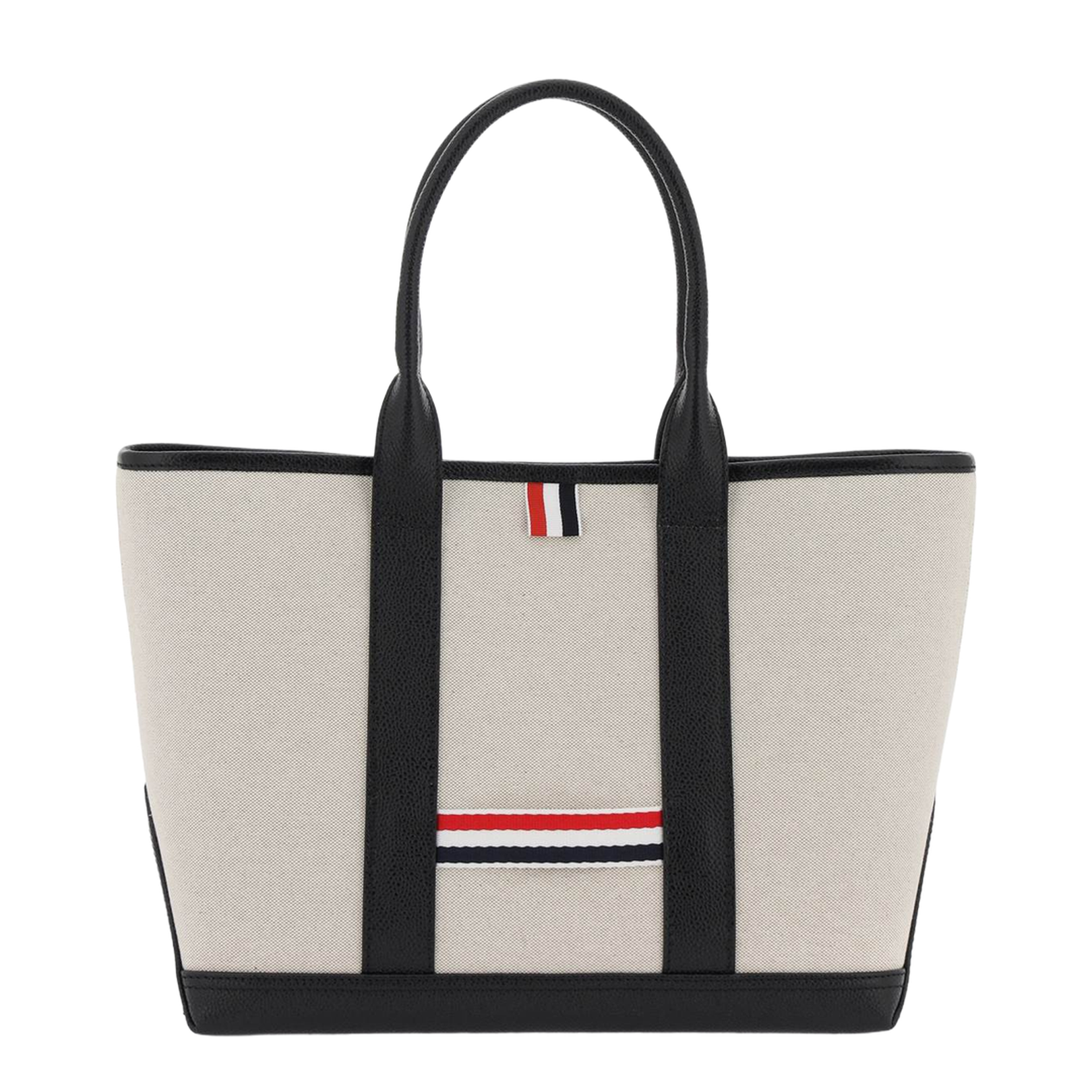 Sand Canvas Rwb-Stripe Shopping Bag
