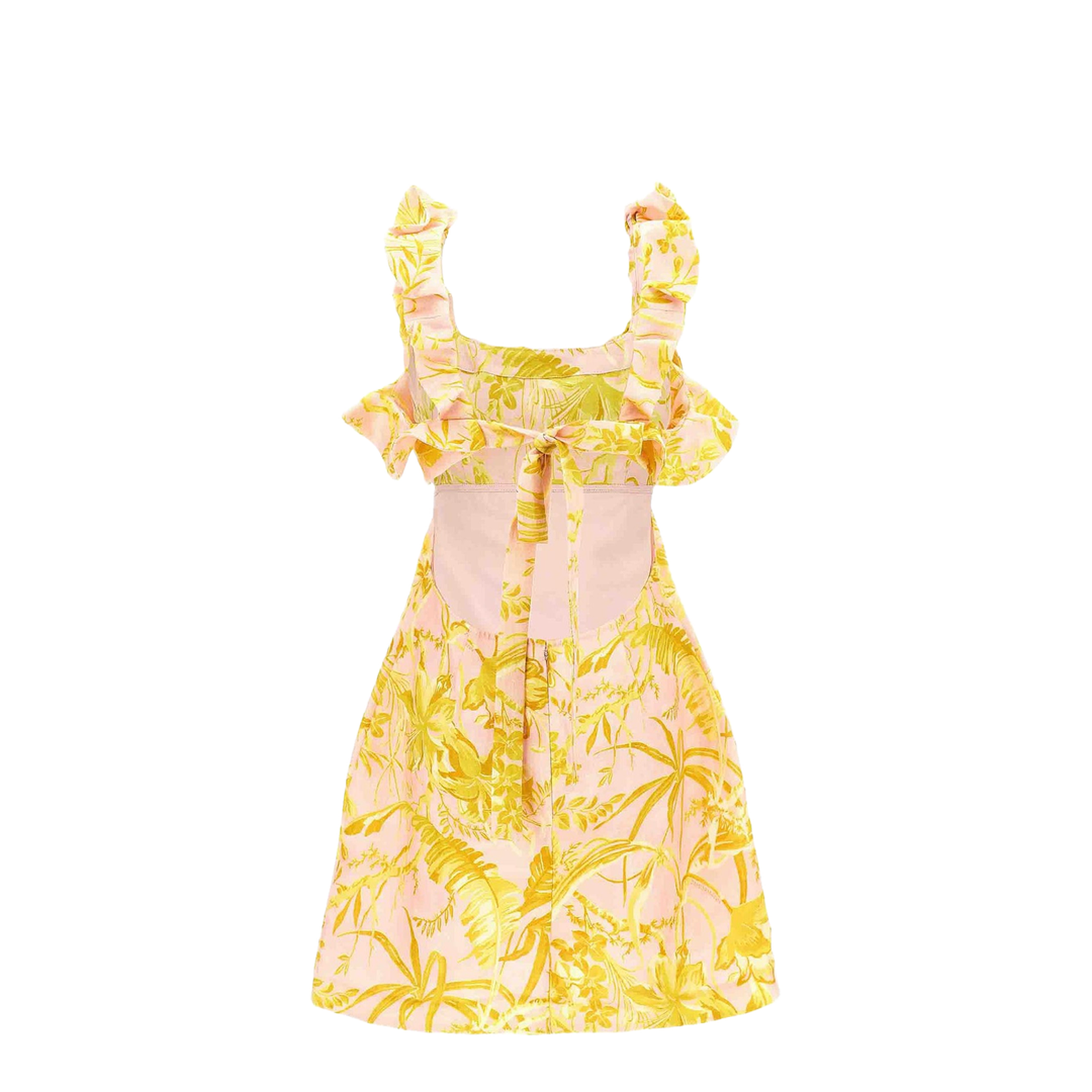 Floral Ruffle Linen Mini Dress