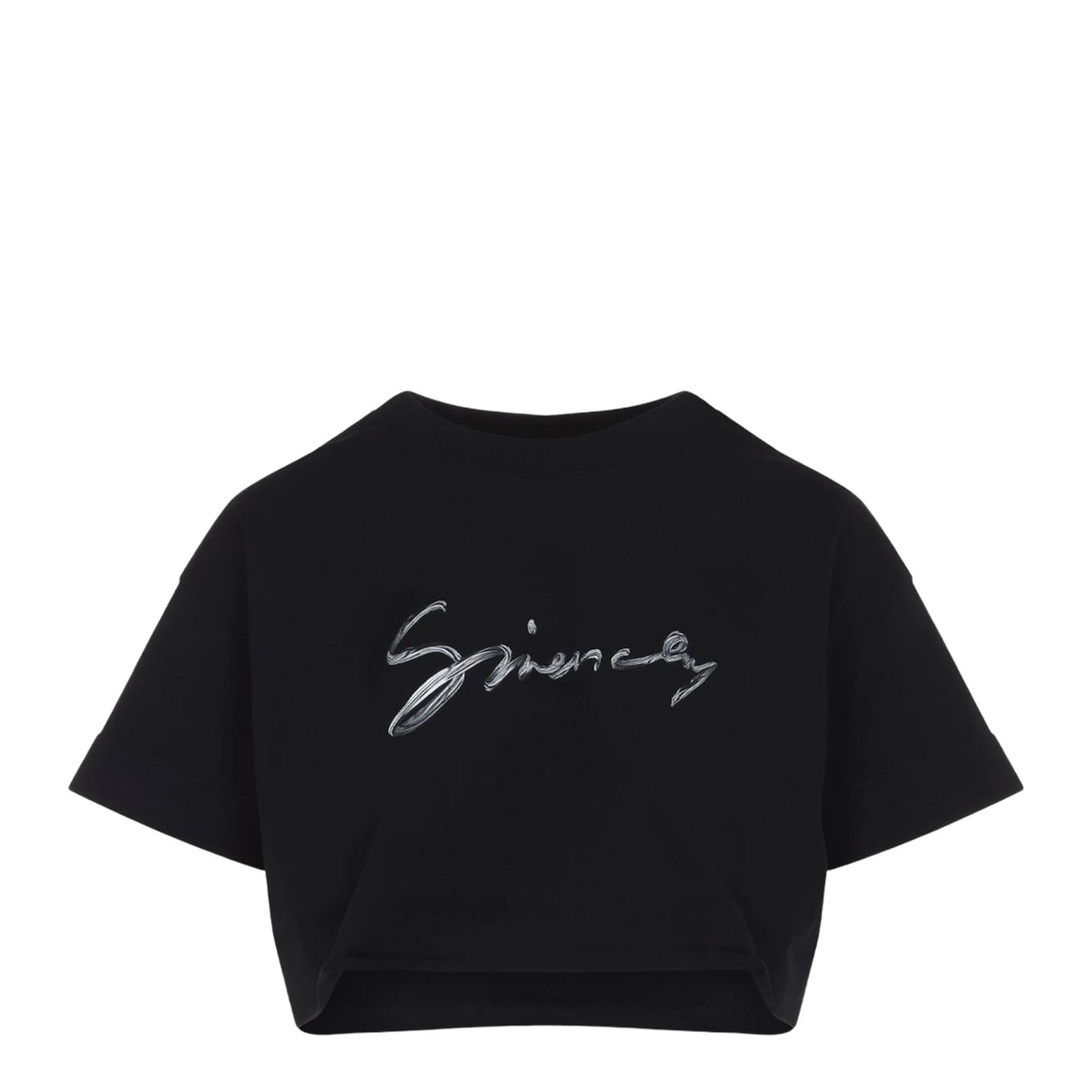 Cropped Logo Cotton T-Shirt