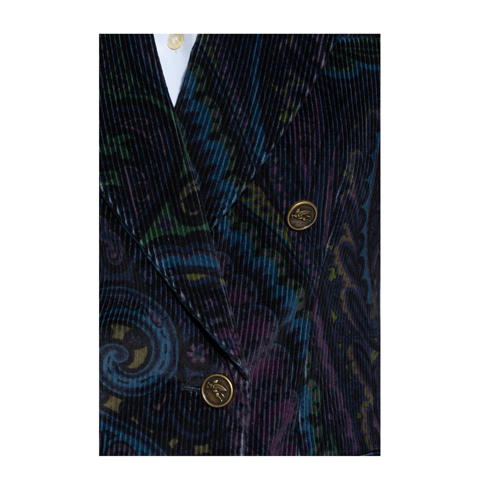 Corduroy Blazer with Decorative Pattern