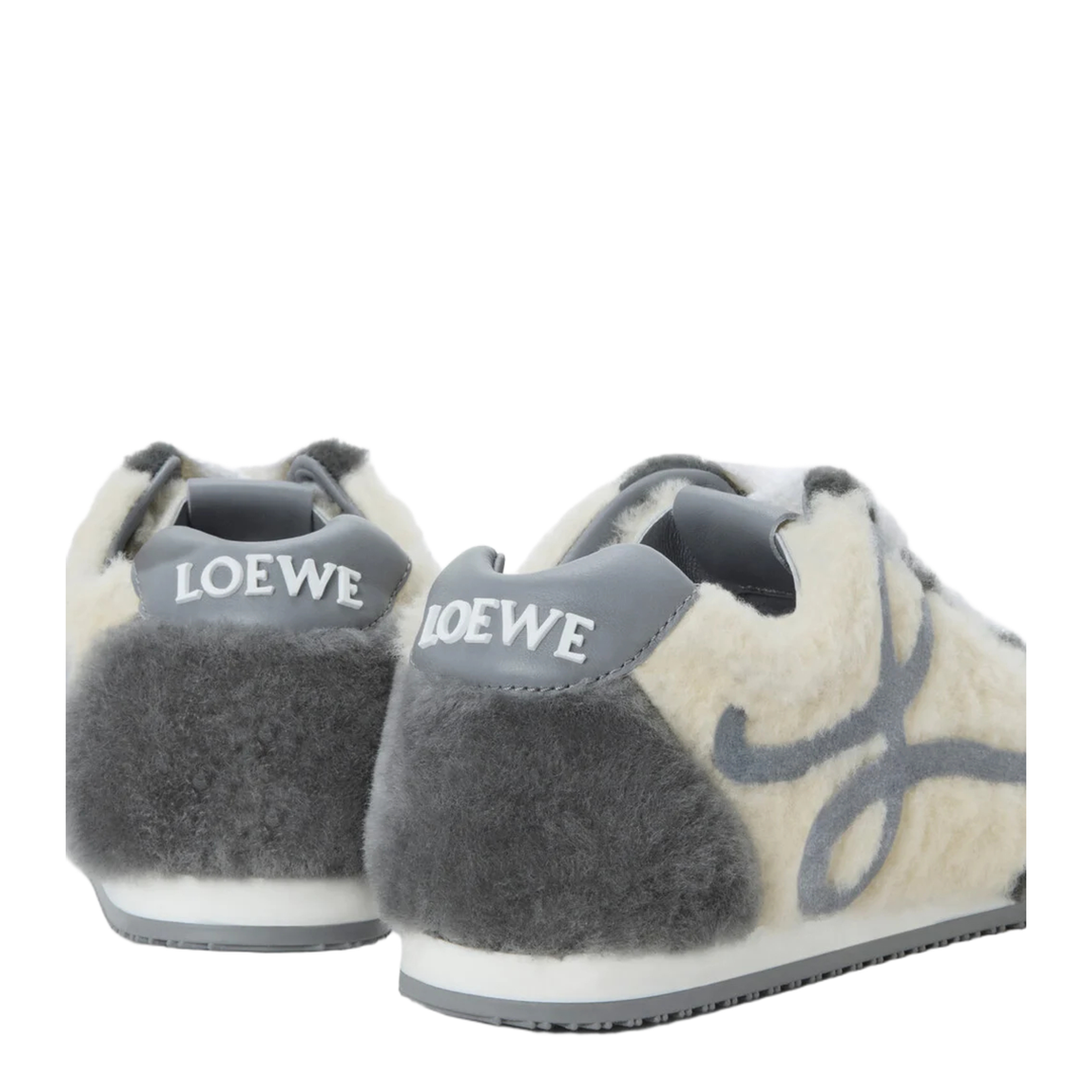 Ballet Runner Shearling Sneakers in White