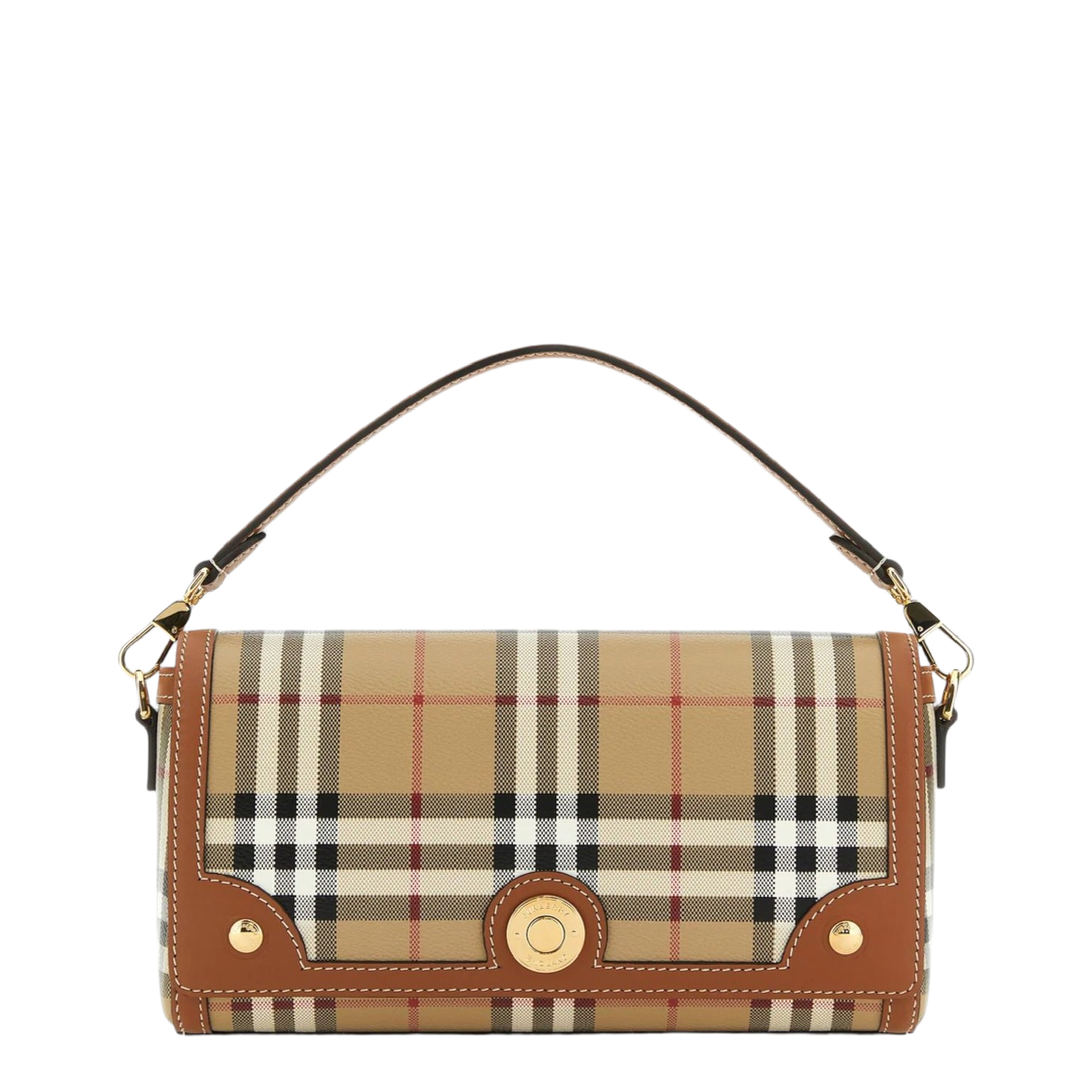 Printed Canvas and Leather Note Handbag