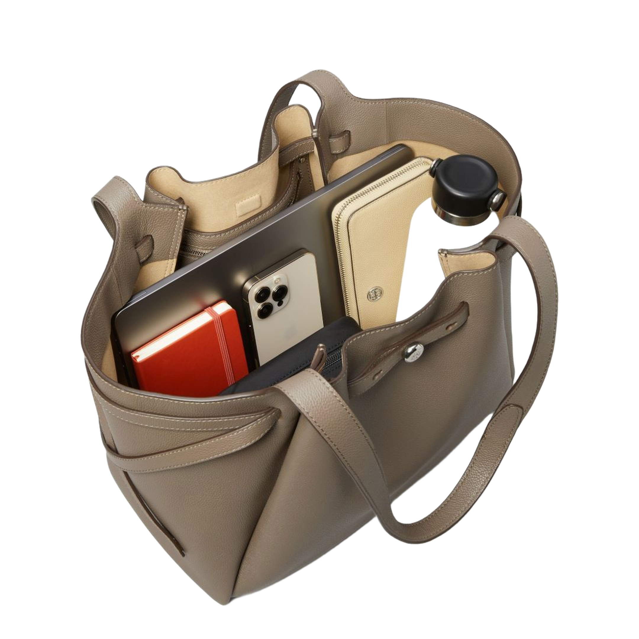 Romy Pebbled Leather Tote - Wild Mushroom