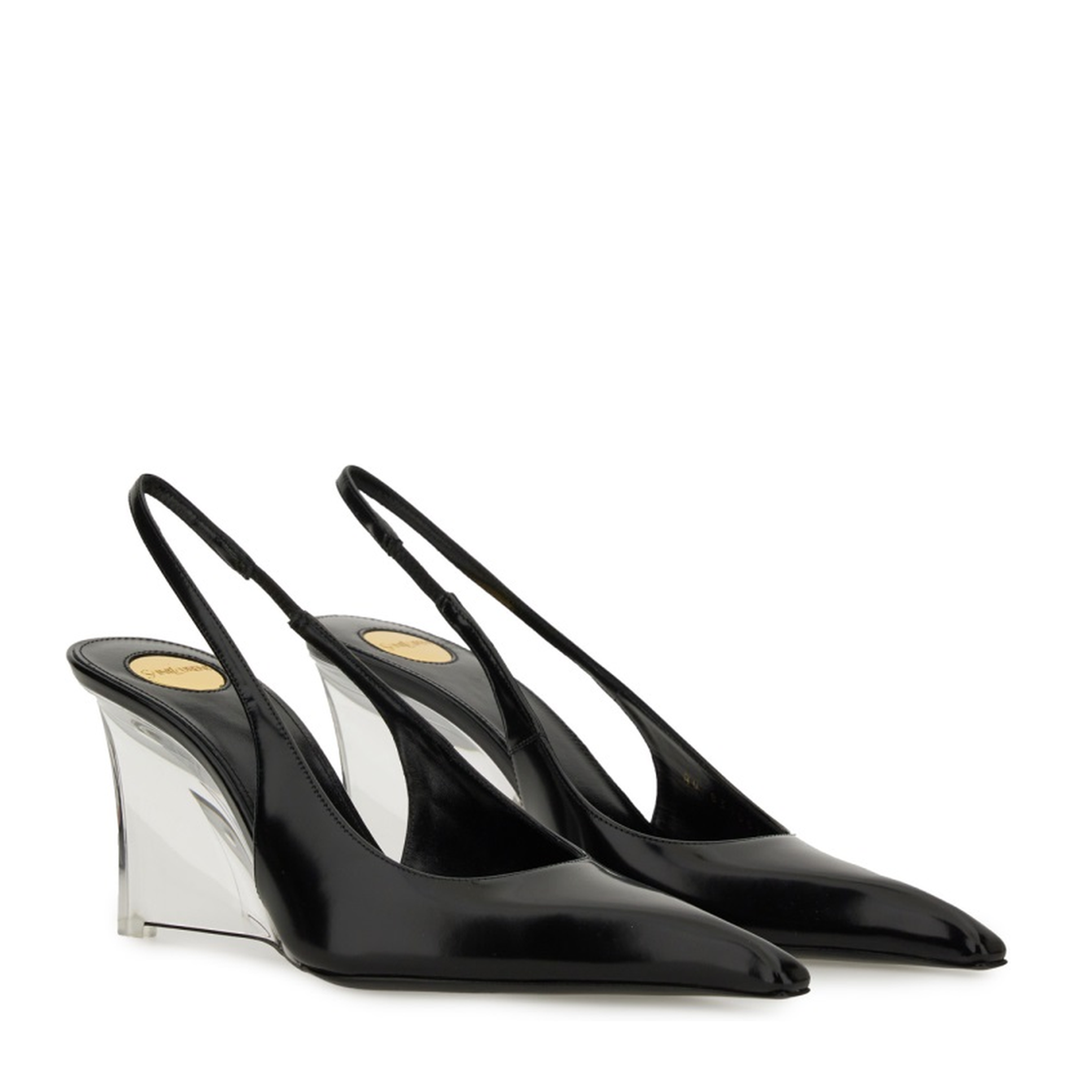 MAYFEYR - Saint Laurent - Leather Miller Wedges - 831087AADAA1000