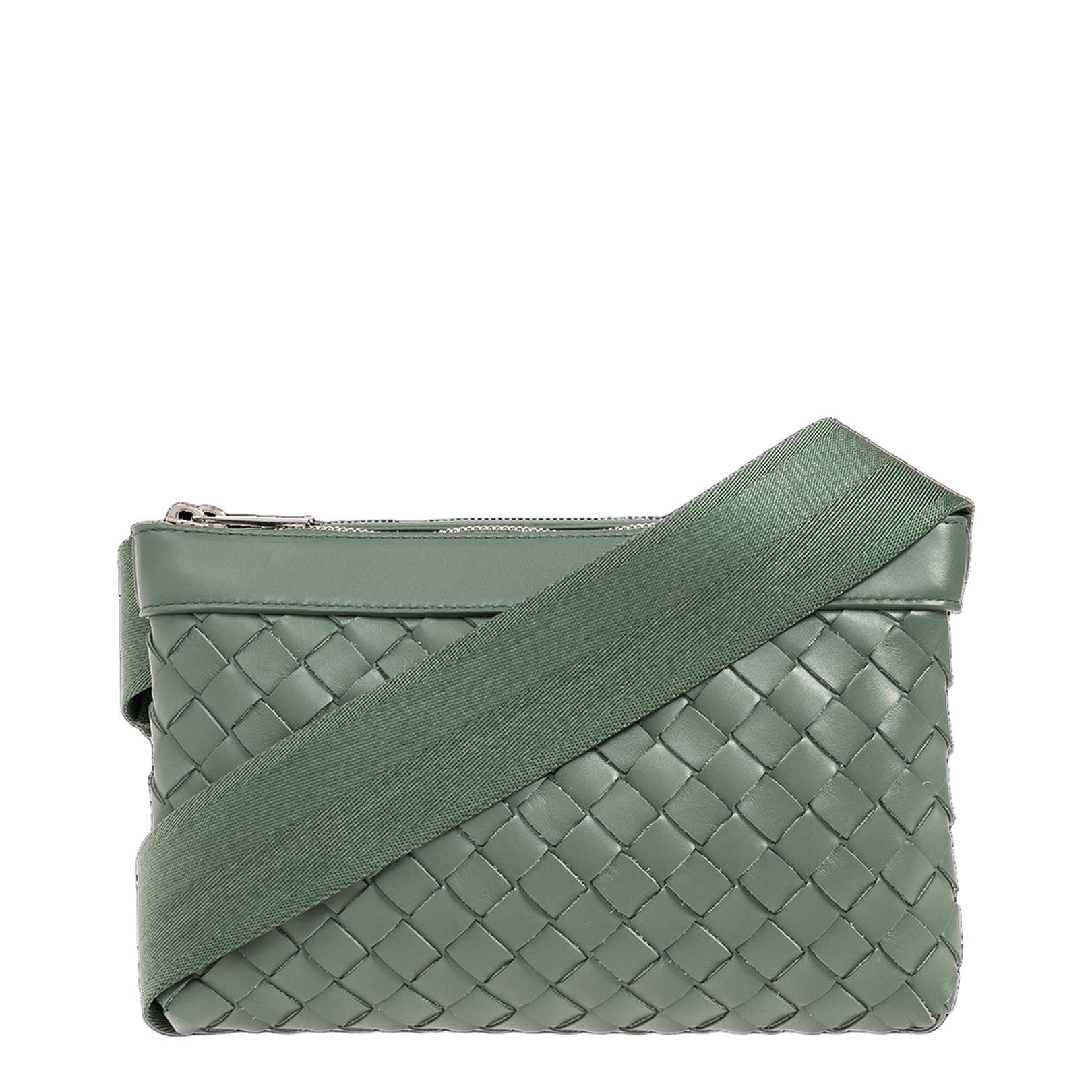 Intrecciato Leather Crossbody Bags - Green
