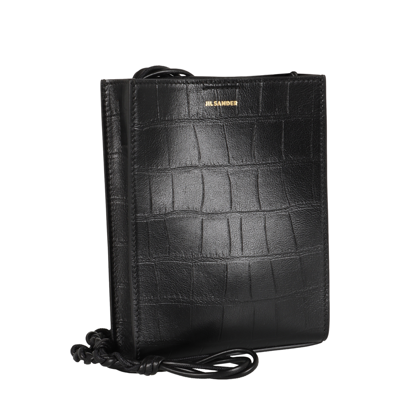 Black Leather Small Tangle Shoulder Bag