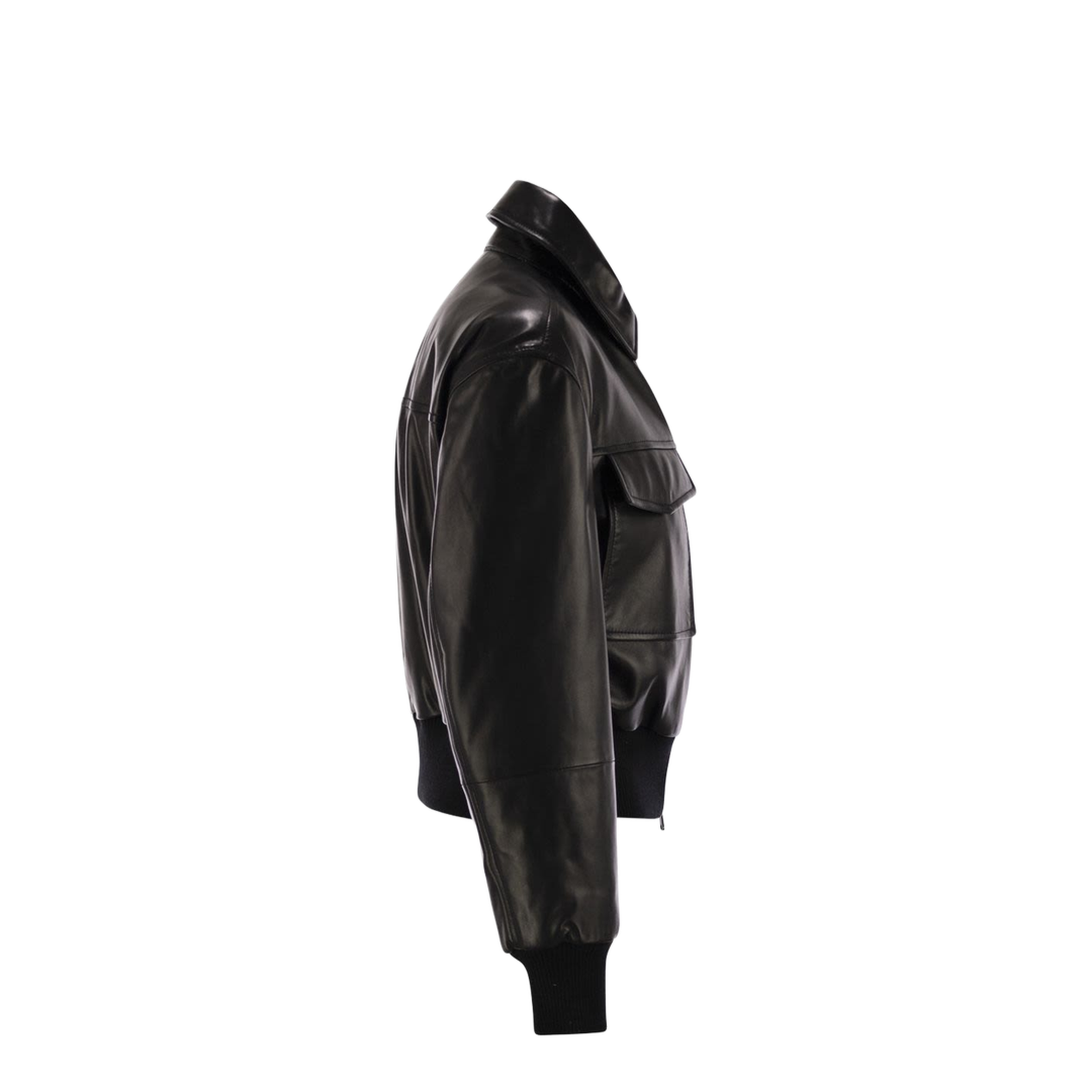Women's Leather Bomber Jacket with Jewellery