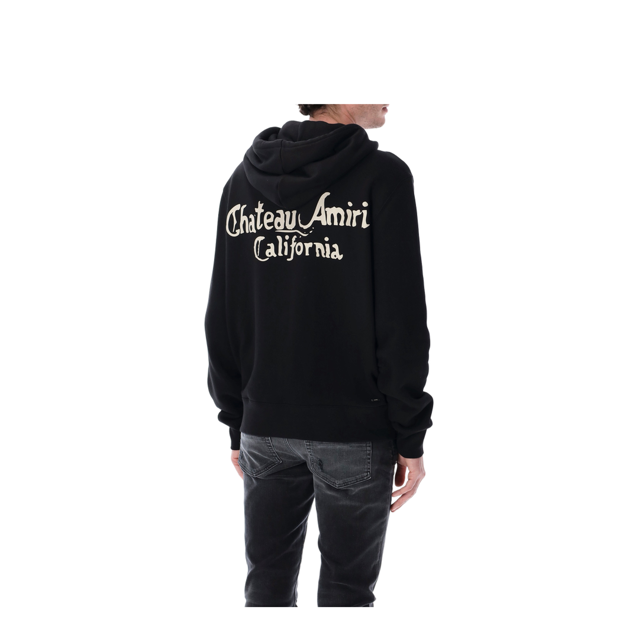Zipped Cotton Hoodie Black