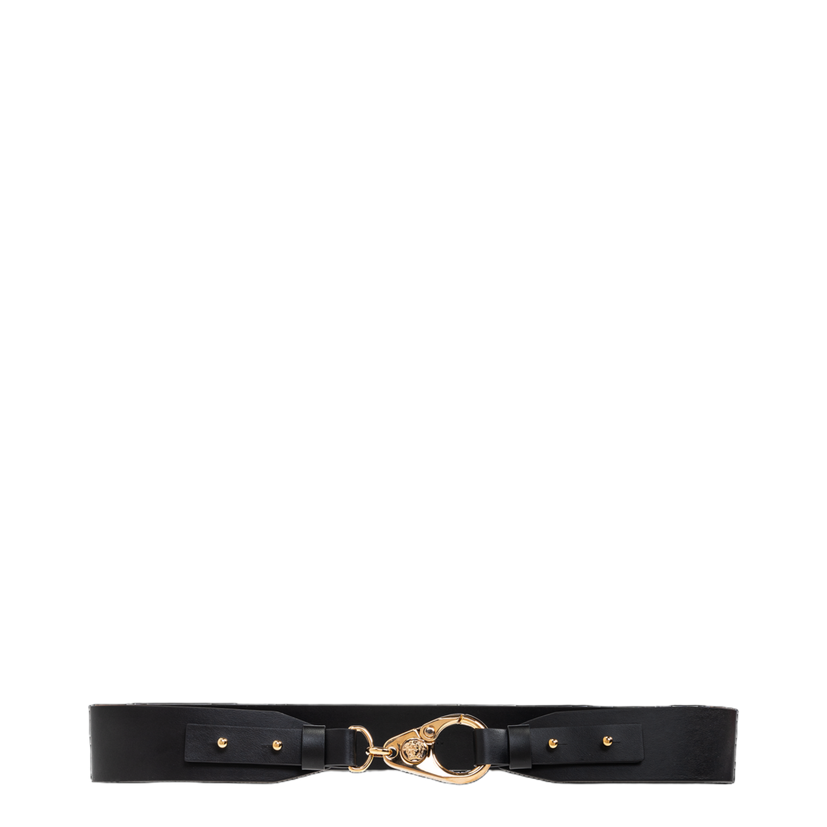 Leather Belt with Unique Gold Buckle