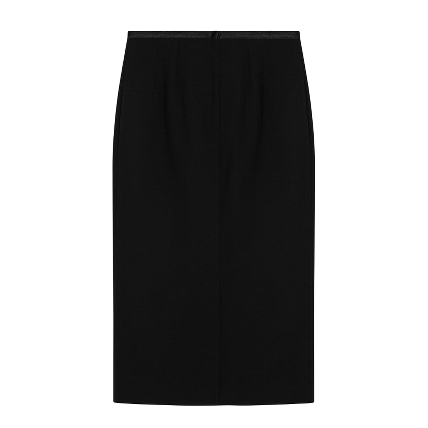 Black Crepe Pencil Skirt