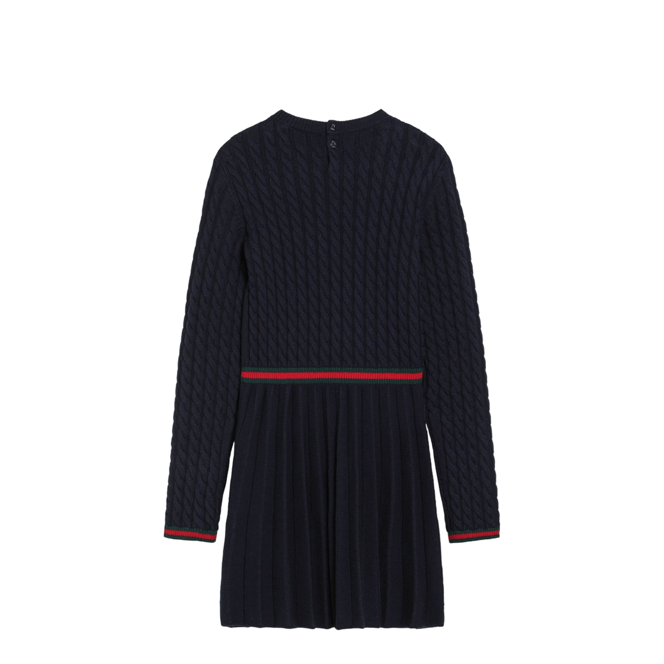 Blue Wool Dress with Web Detail