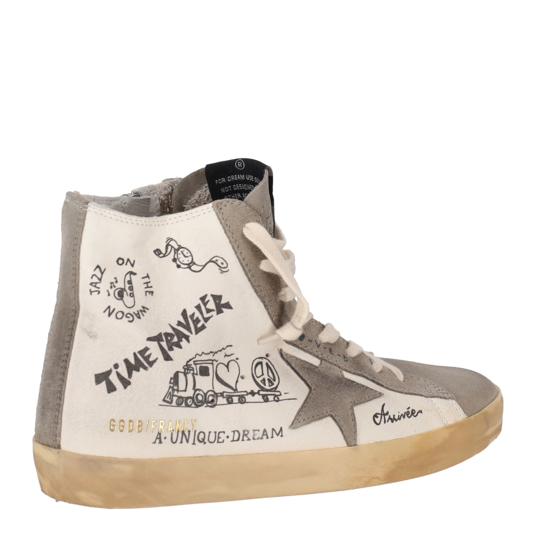 MAYFEYR - Golden Goose - Francy Nappa Upper Suede Toe Star And List With Journey Print - GWF00113F00344181572