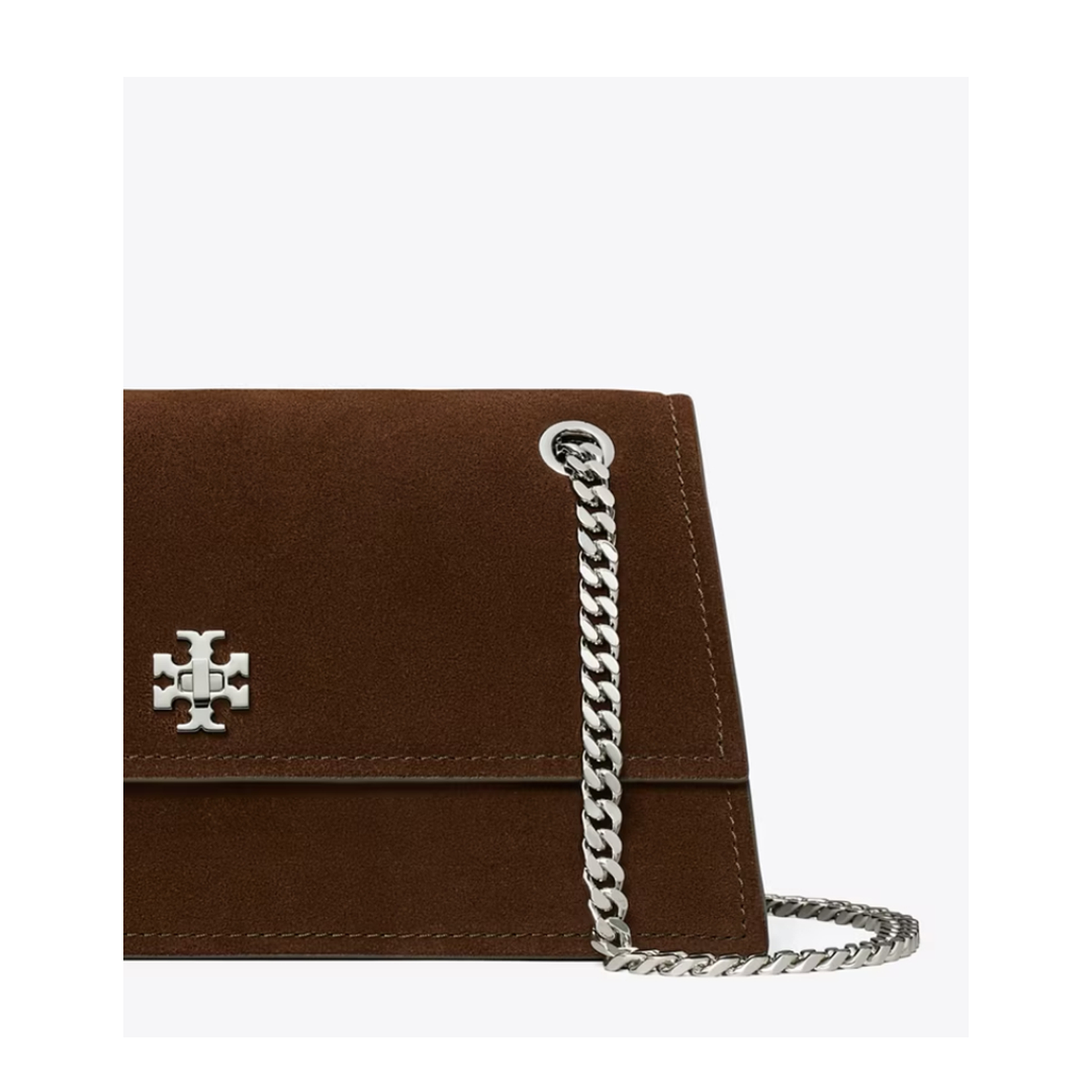 Leather Shoulder Bag with Turn-Lock and Chain Strap