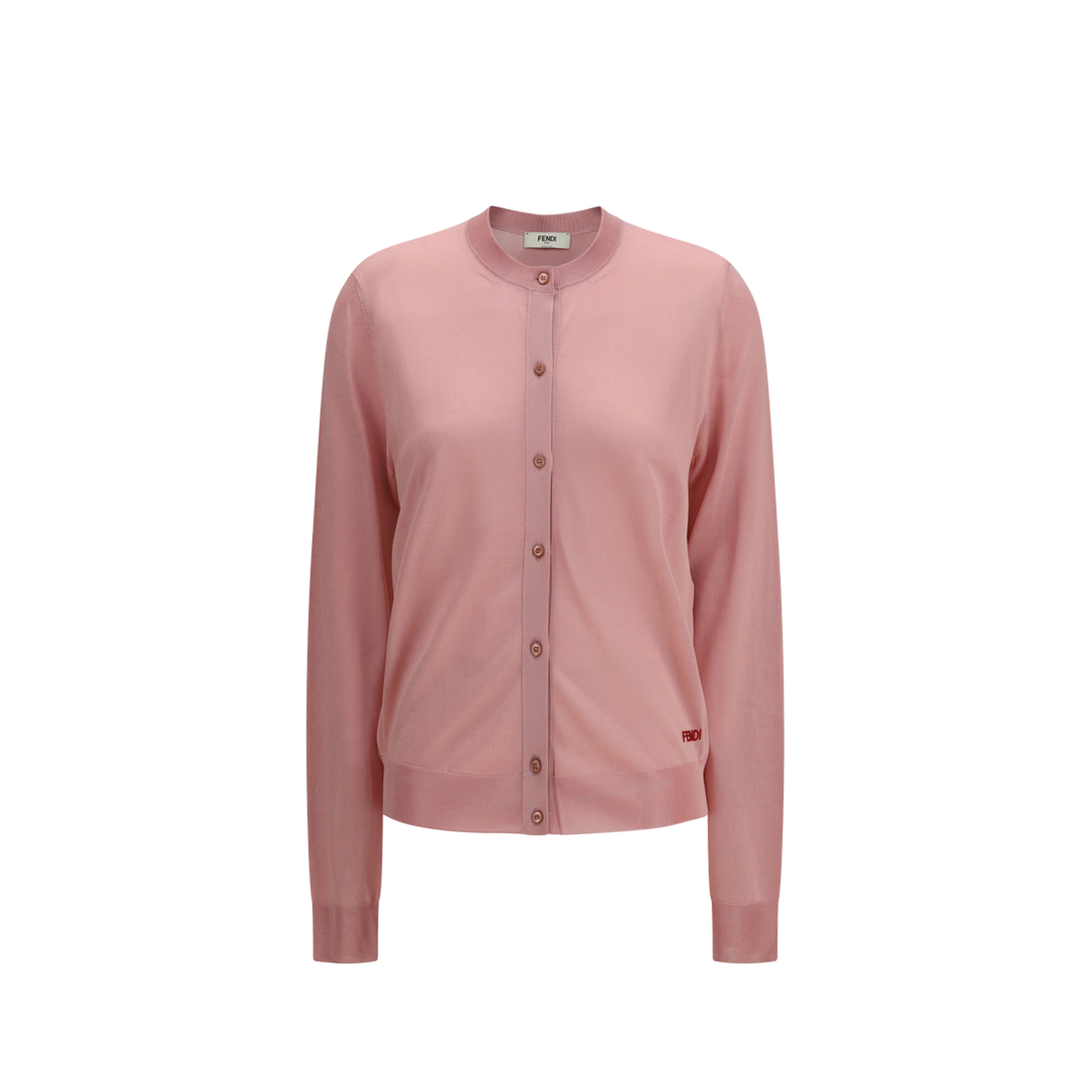 Cardigan Crewneck in Viscose with Embroidered Logo