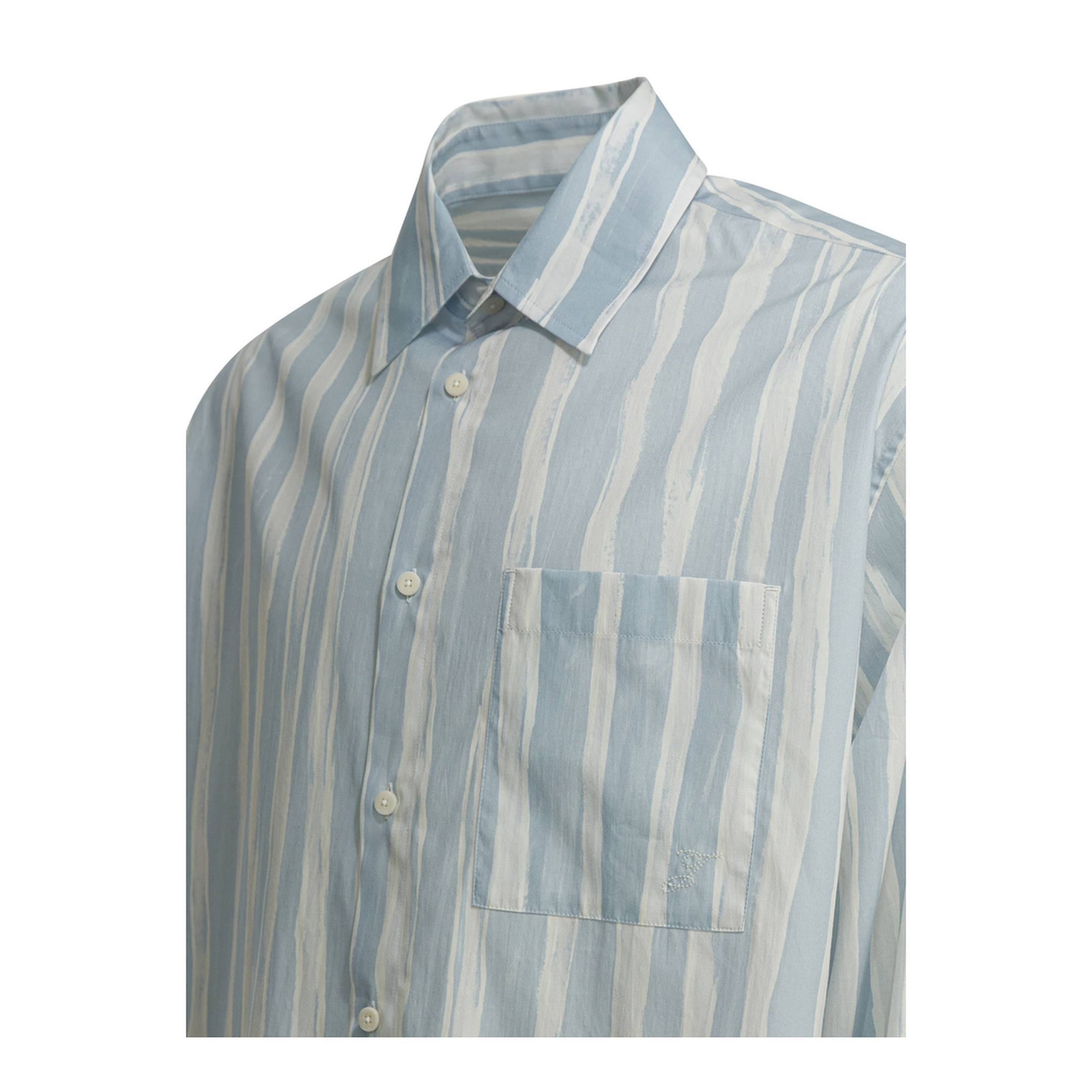 MAYFEYR - Jacquemus - Striped Cotton Shirt - SHM00605AW00691BLUEBEIGEGOUACHEPRINT