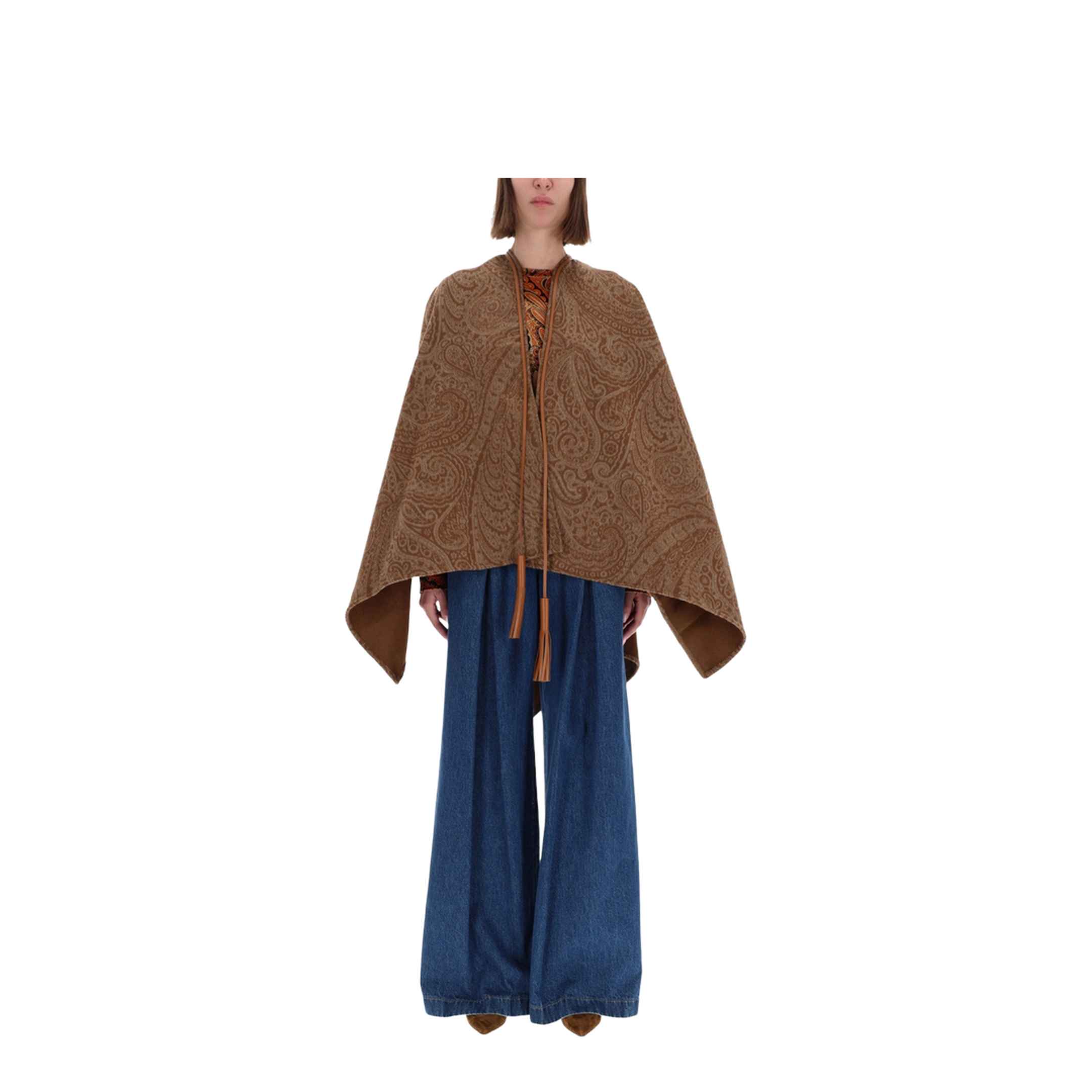 Wool Cashmere Jacquard Cape